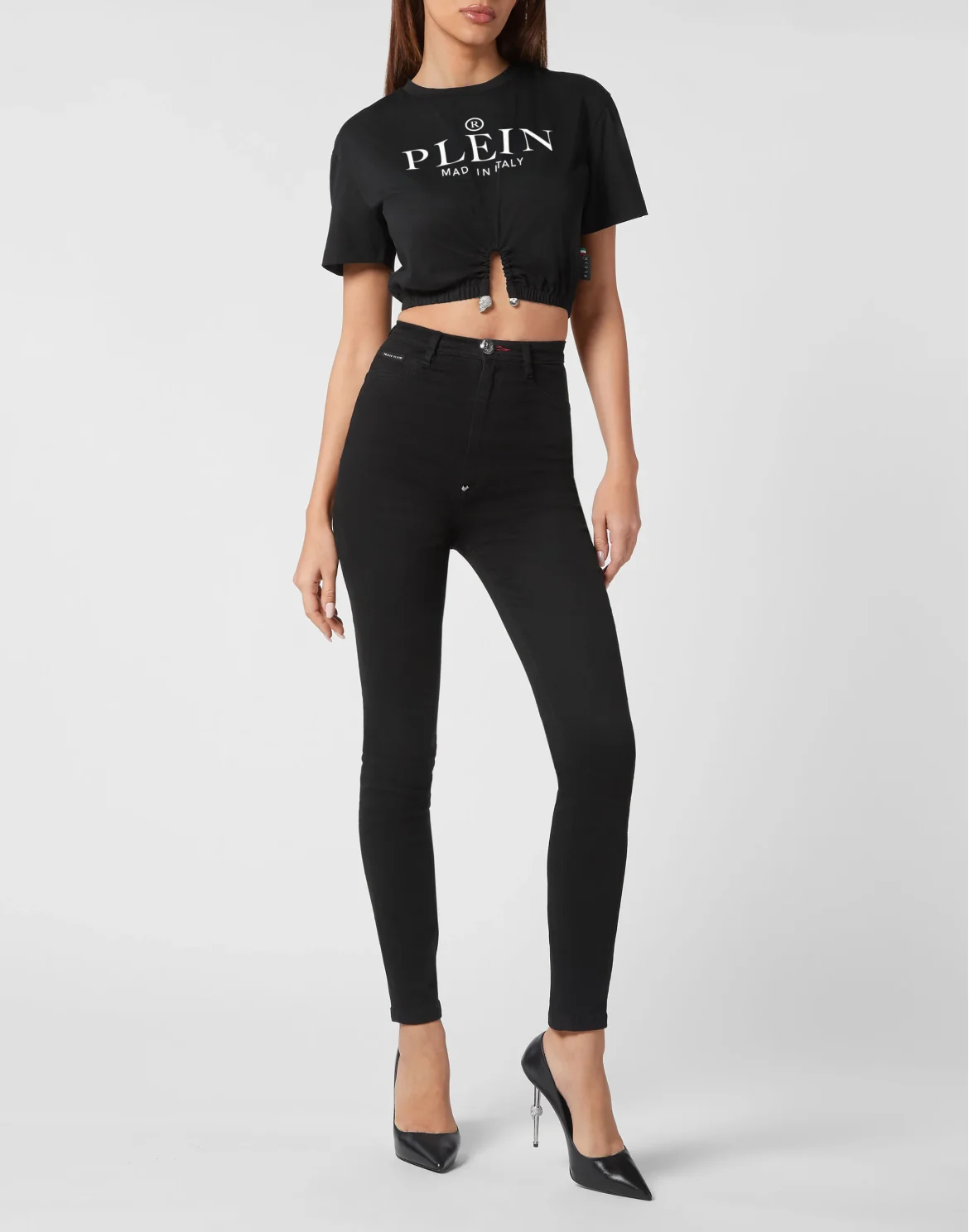 Cropped T-shirt Iconic Plein, цвет: Черный
