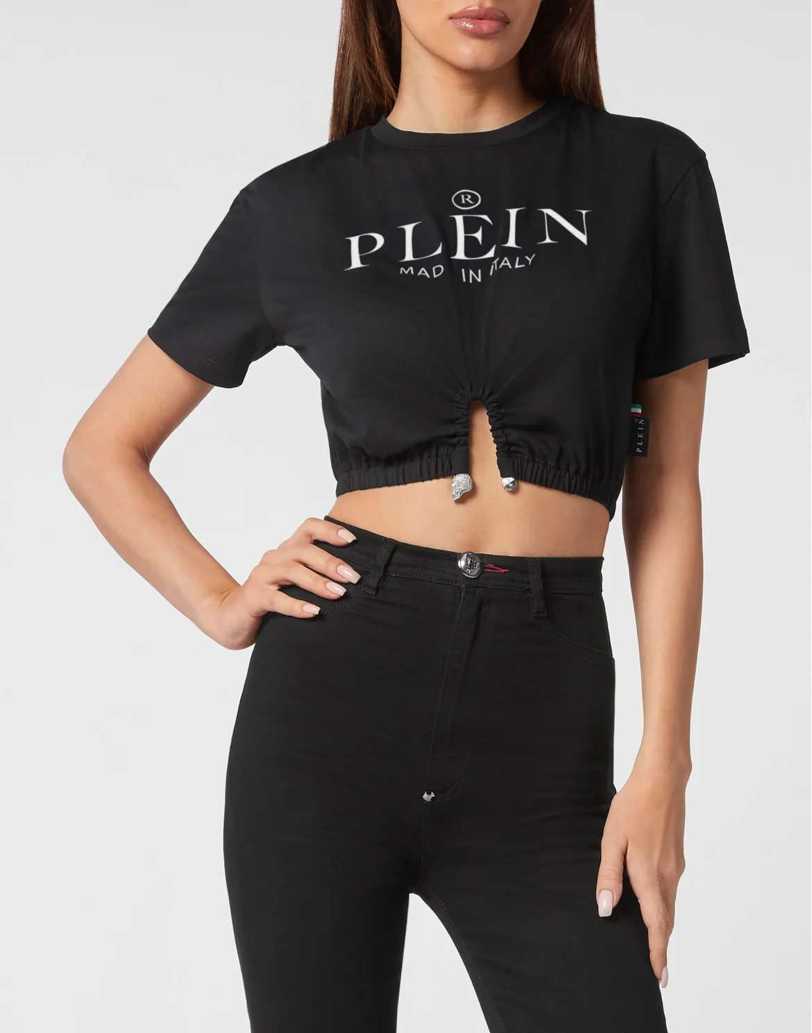 Cropped T-shirt Iconic Plein, цвет: Черный