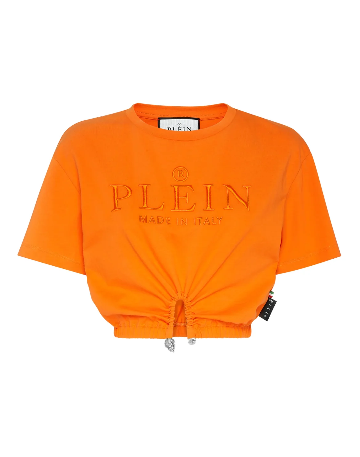 Cropped T-shirt Iconic Plein, цвет: Оранжевый