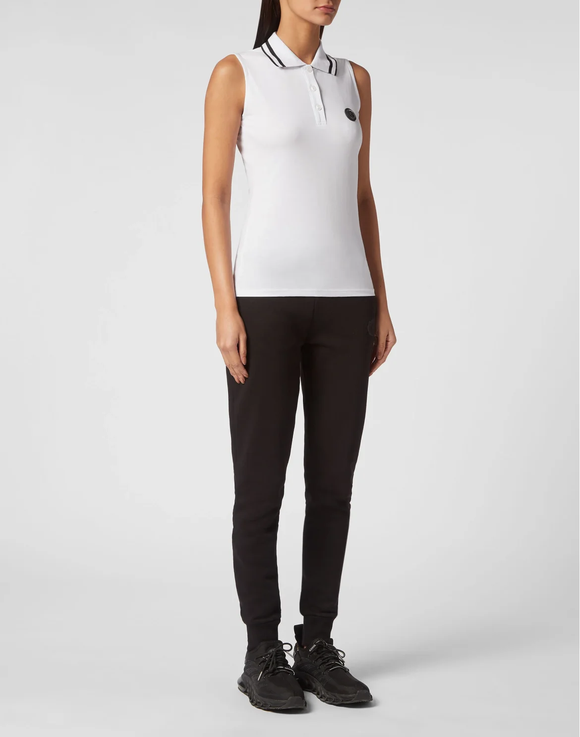 Sleeveless Polo Shirt, цвет: Белый
