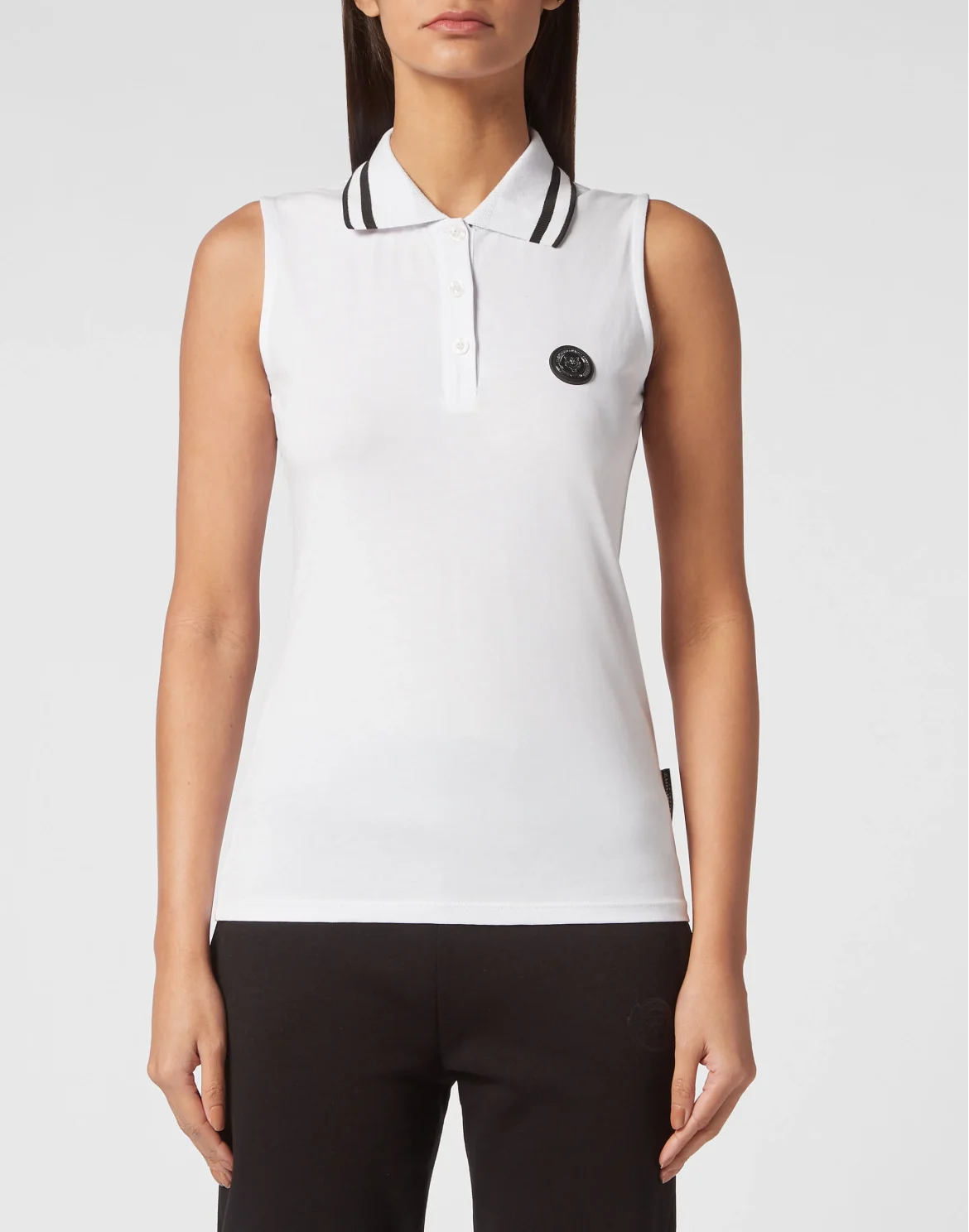 Sleeveless Polo Shirt, цвет: Белый