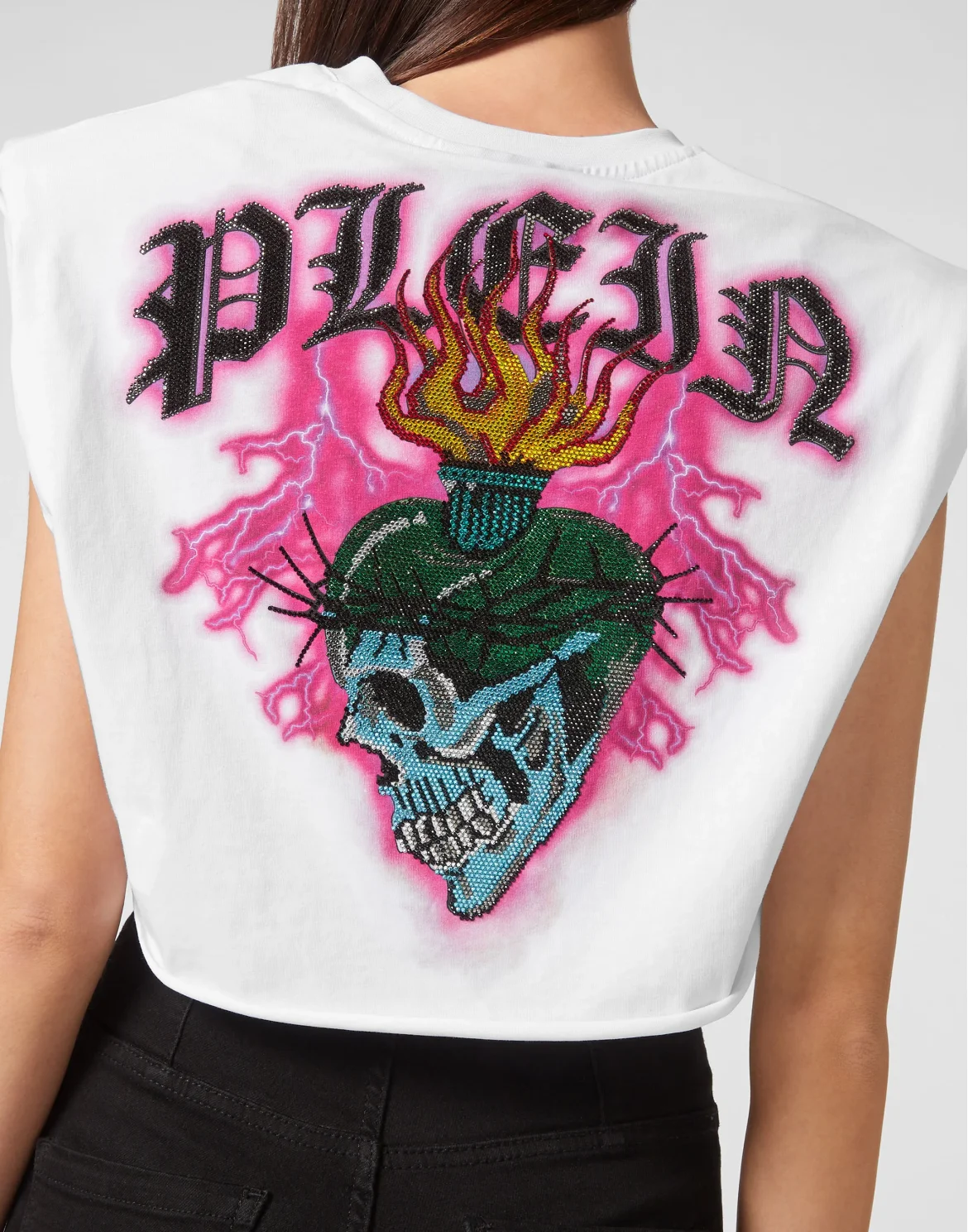 Shoulder Pads Cropped Top Love Tattoo, цвет: Белый