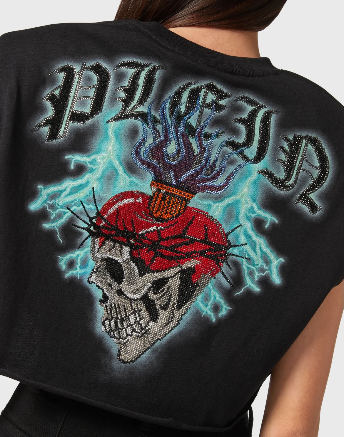 Shoulder Pads Cropped Top Love Tattoo, цвет: Черный