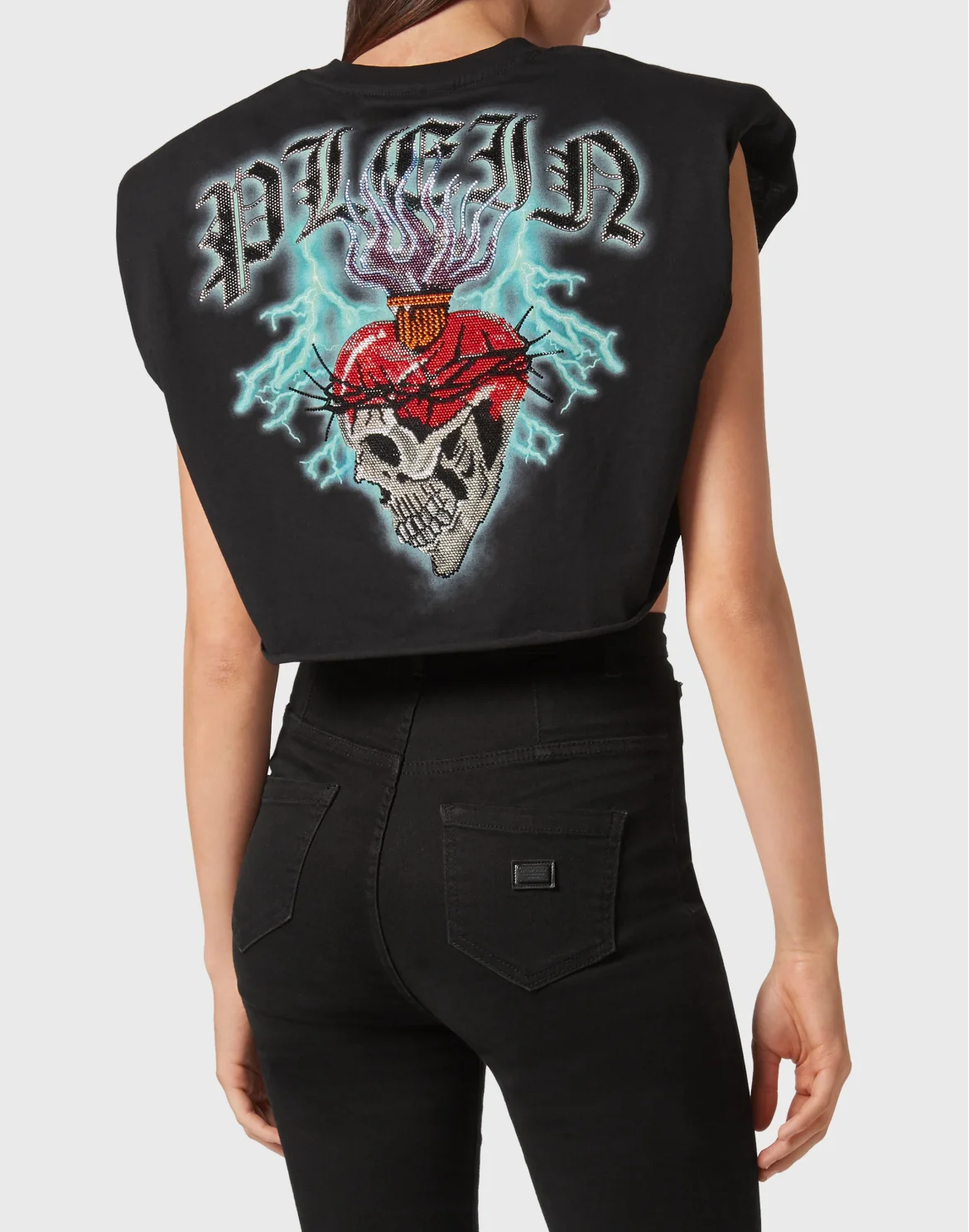 Shoulder Pads Cropped Top Love Tattoo, цвет: Черный