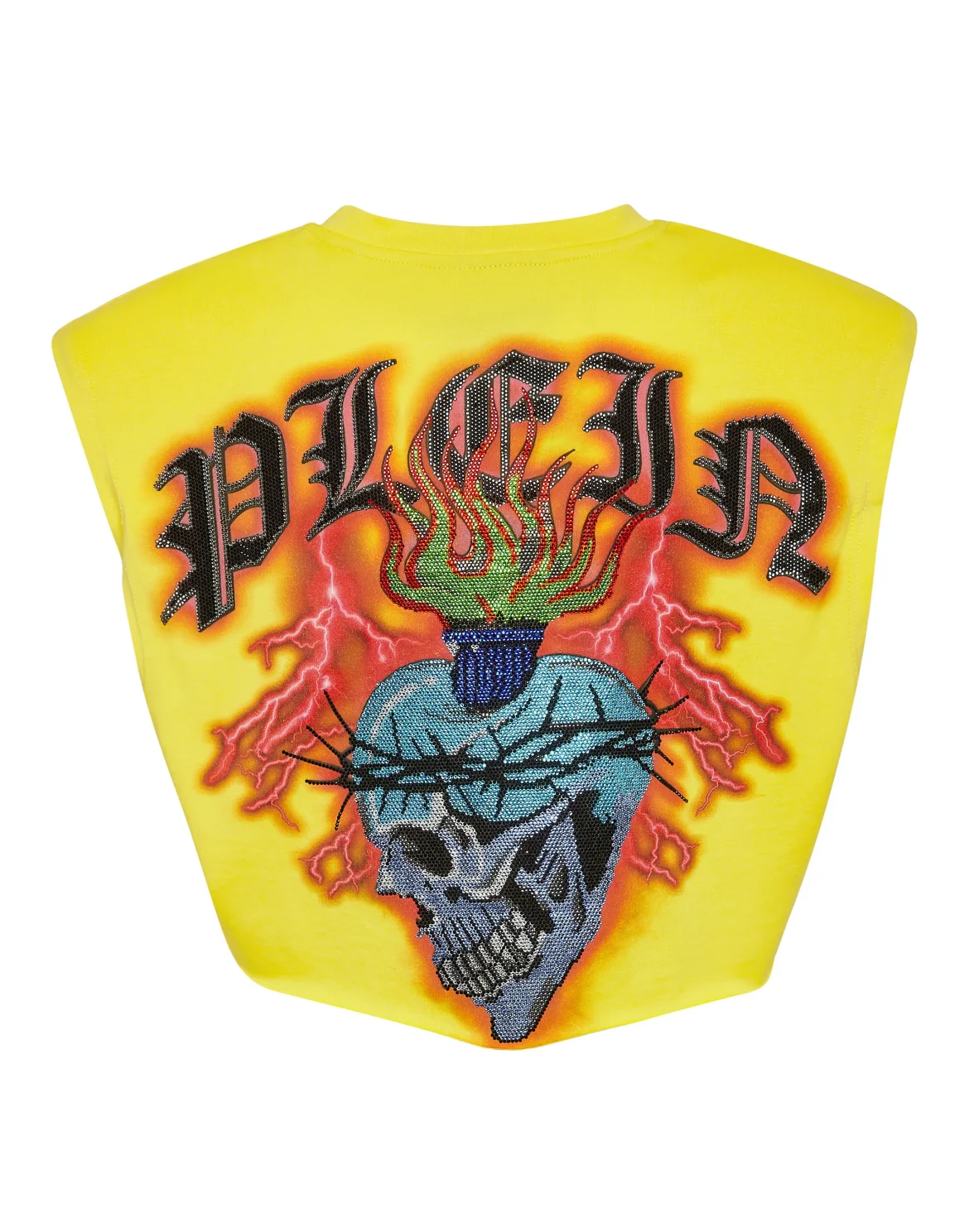 Shoulder Pads Cropped Top Love Tattoo, цвет: Желтый