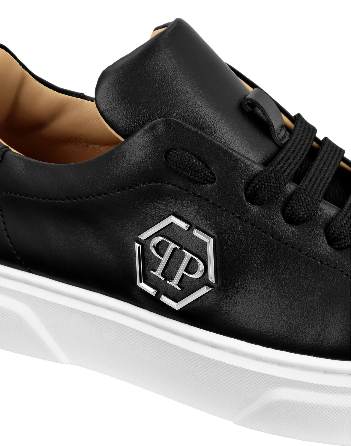 LEATHER LO-TOP SNEAKERS THE PLEIN ORIGINAL, цвет: Черный