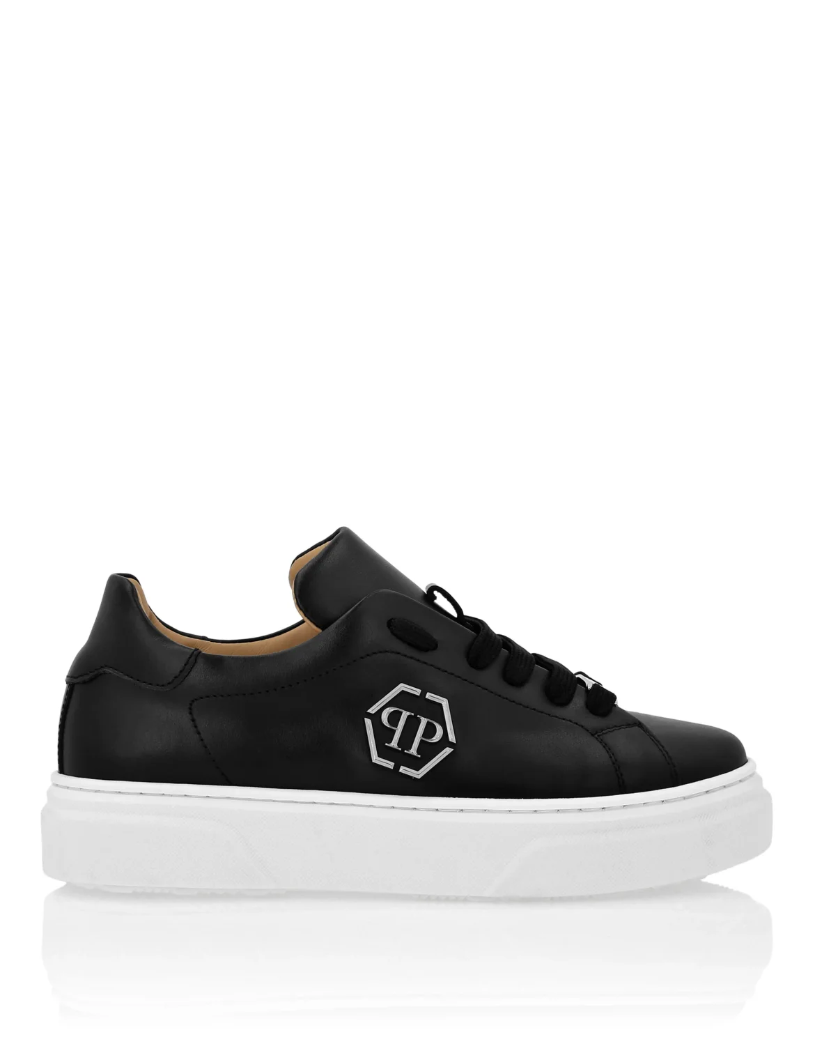 LEATHER LO-TOP SNEAKERS THE PLEIN ORIGINAL, цвет: Черный