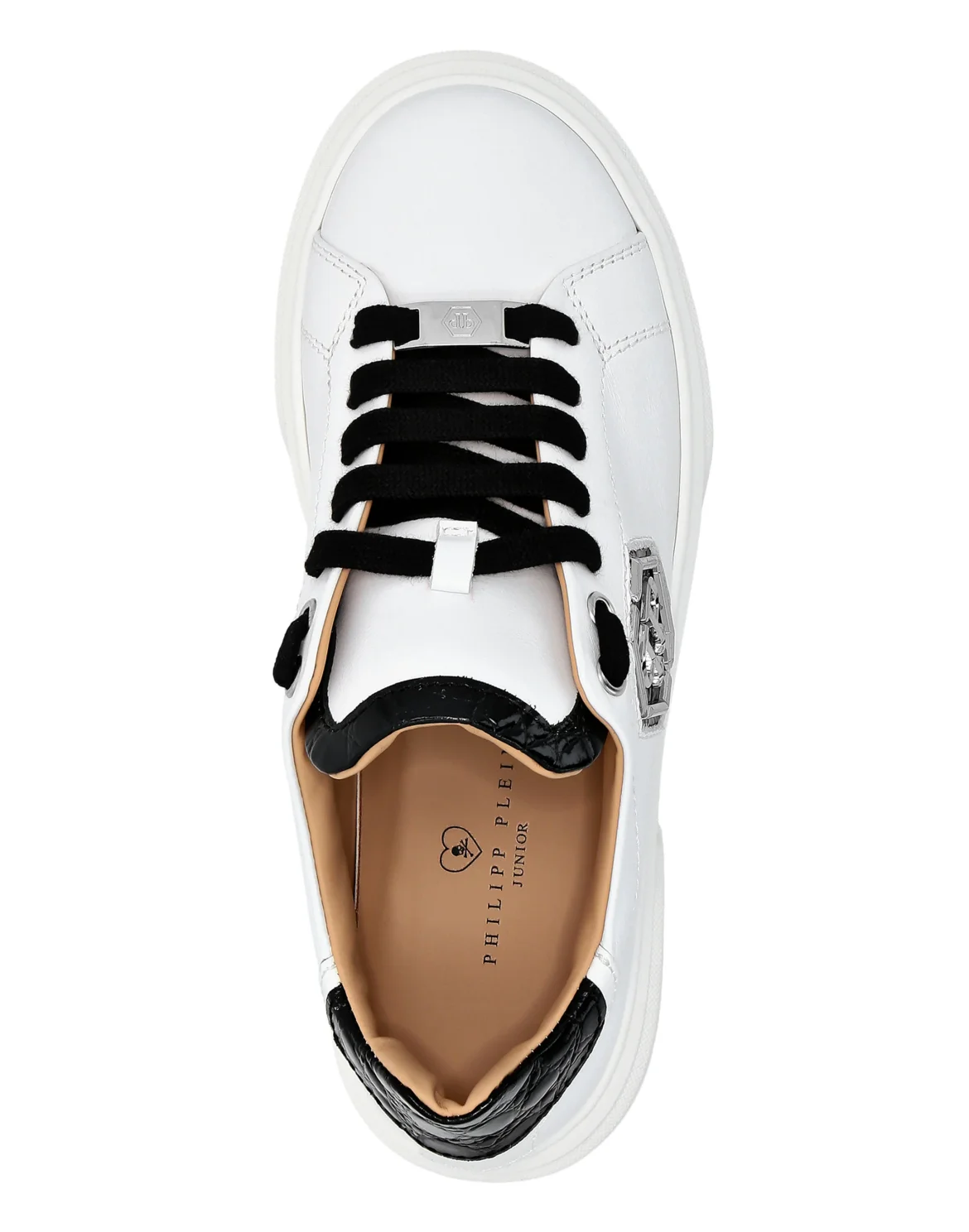 LEATHER LO-TOP SNEAKERS HEXAGON, цвет: Белый