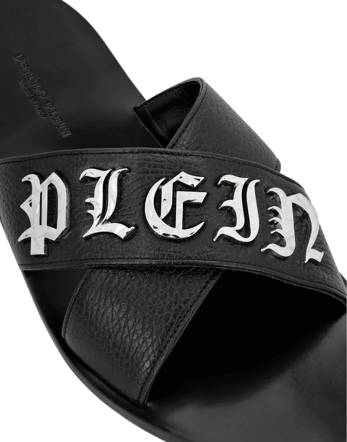 Matelasse Twist Slides Gothic Plein, цвет: Черный