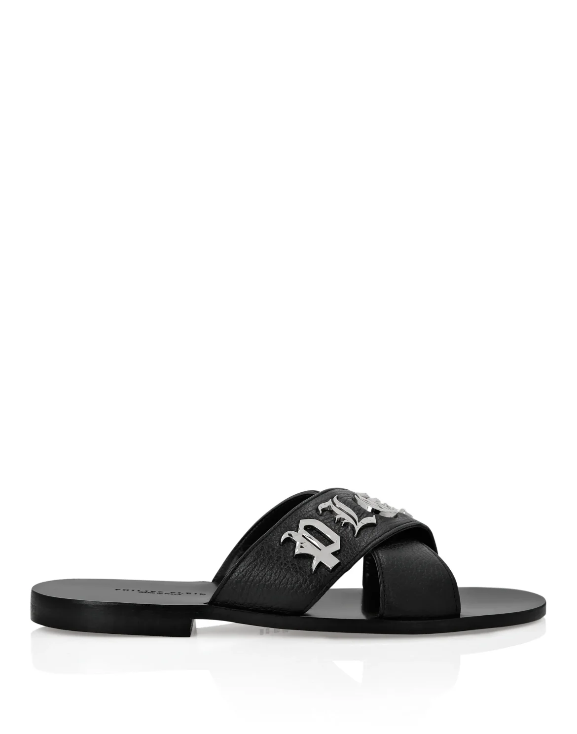 Matelasse Twist Slides Gothic Plein, цвет: Черный
