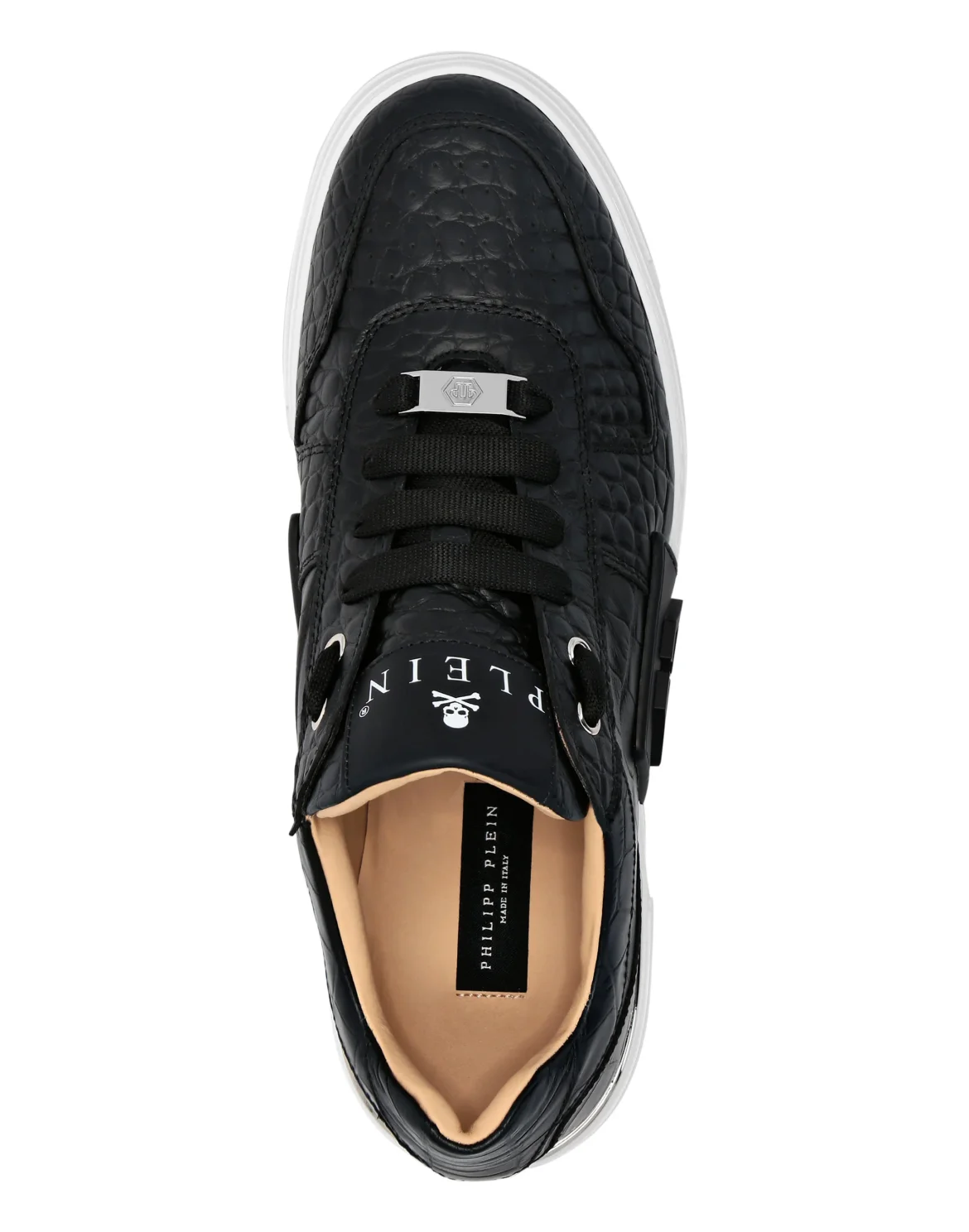 Leather Lo-Top Sneakers Hexagon, цвет: Черный