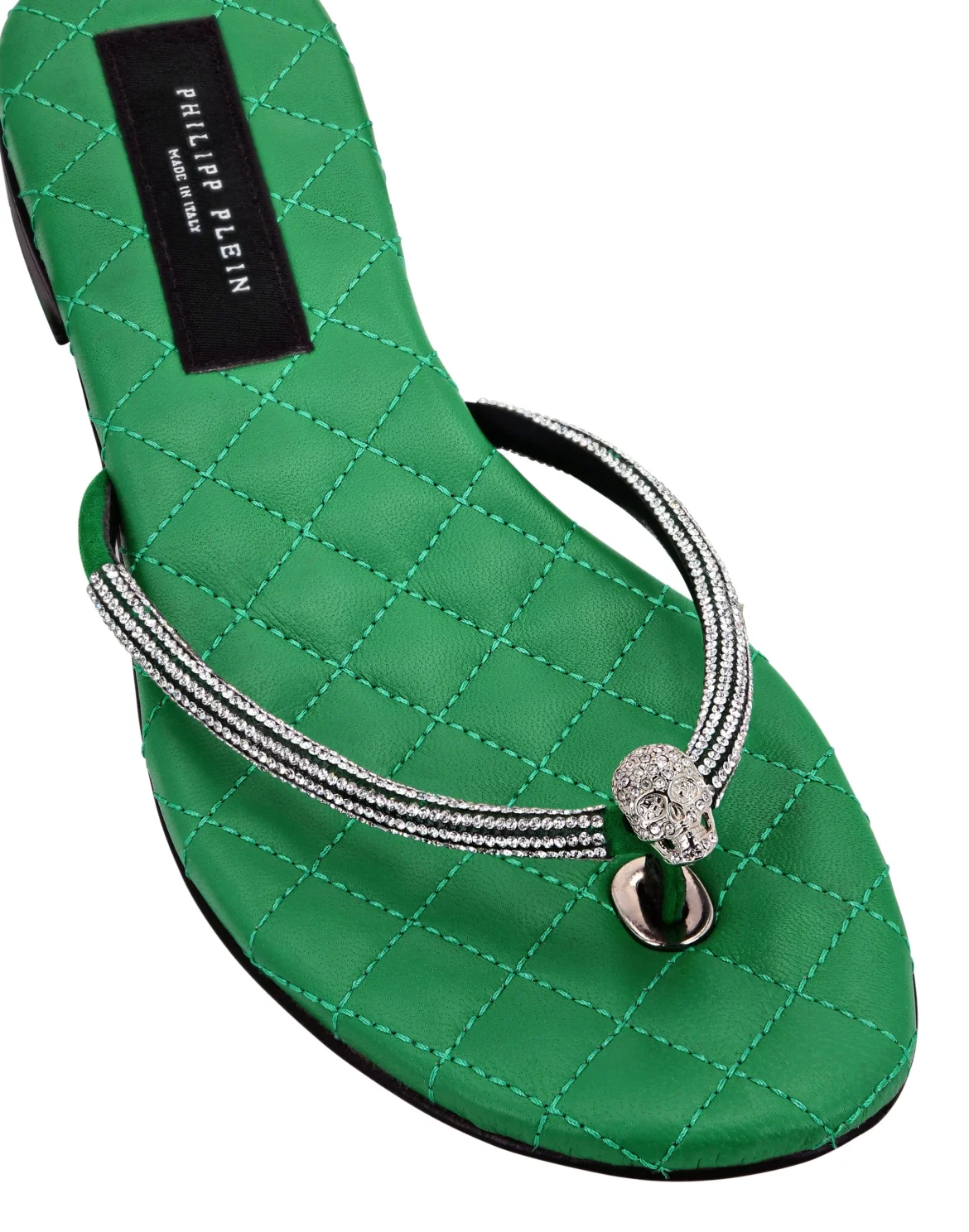 Flat Sandals Crystal Skull, цвет: Зеленый