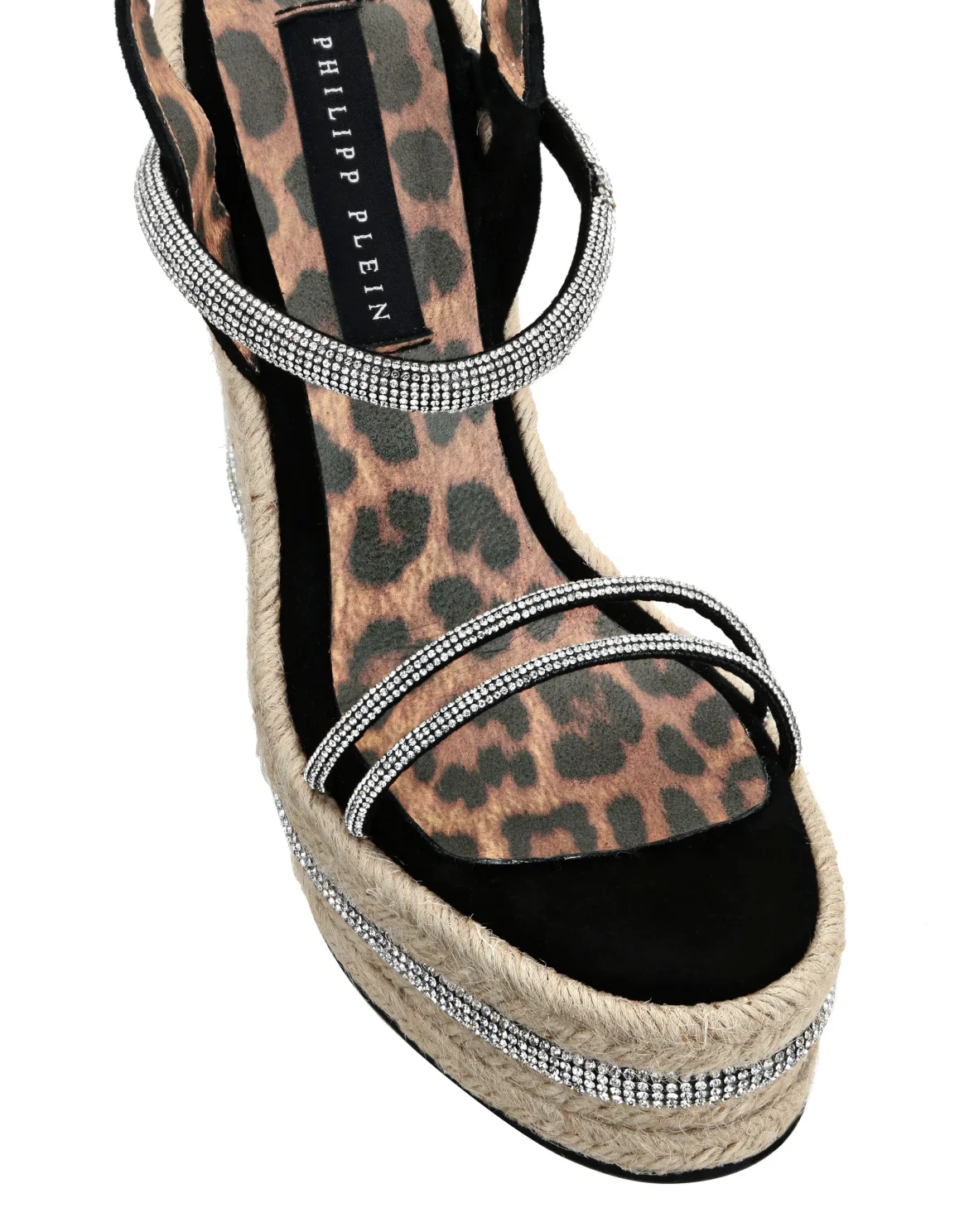 Crystal Wedge Sandals, цвет: Черный