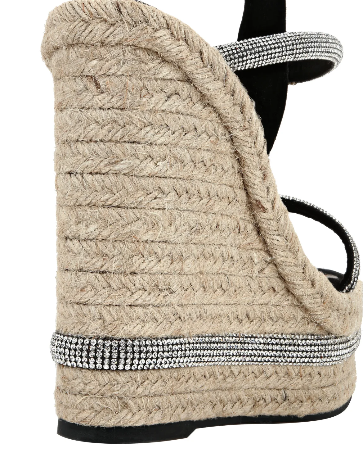 Crystal Wedge Sandals, цвет: Черный