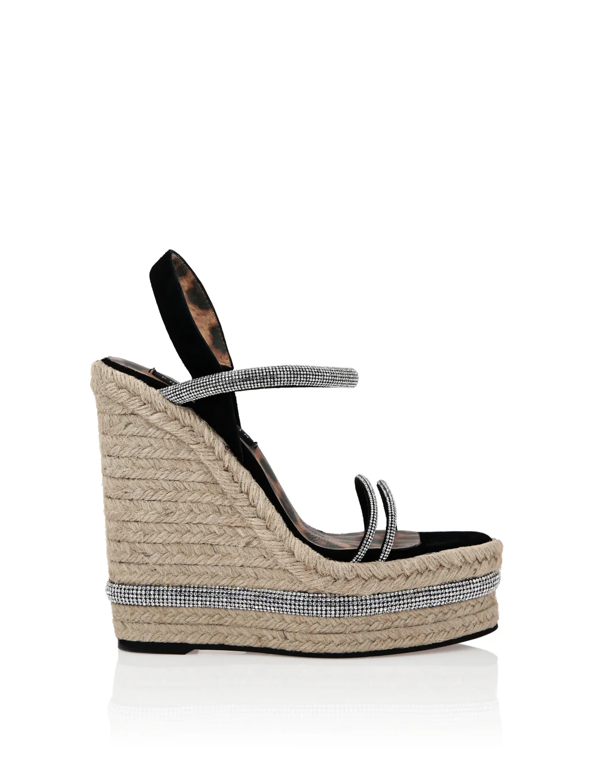 Crystal Wedge Sandals, цвет: Черный