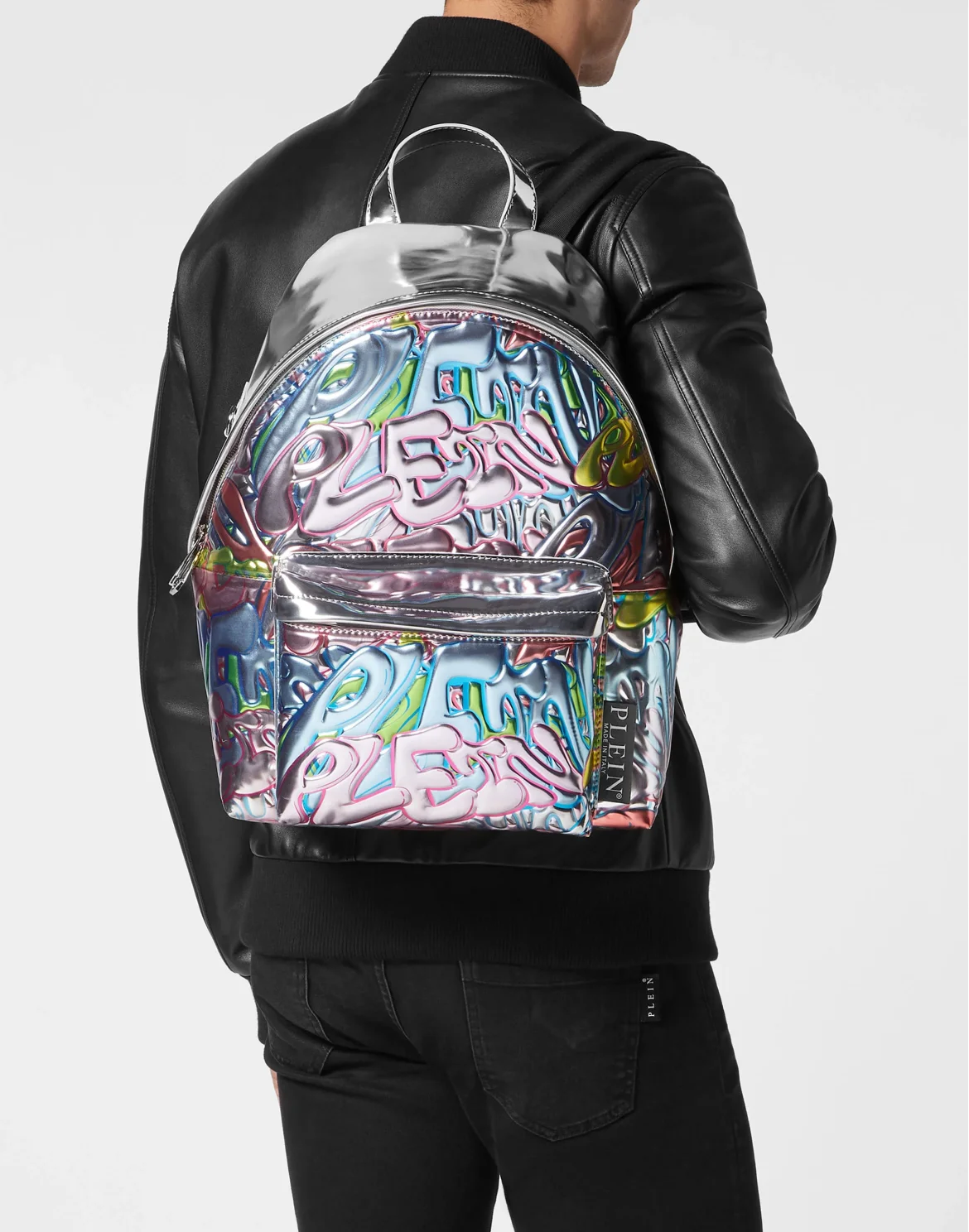 Mirror Leather Backpack Bombing Graffiti, цвет: Мультиколор