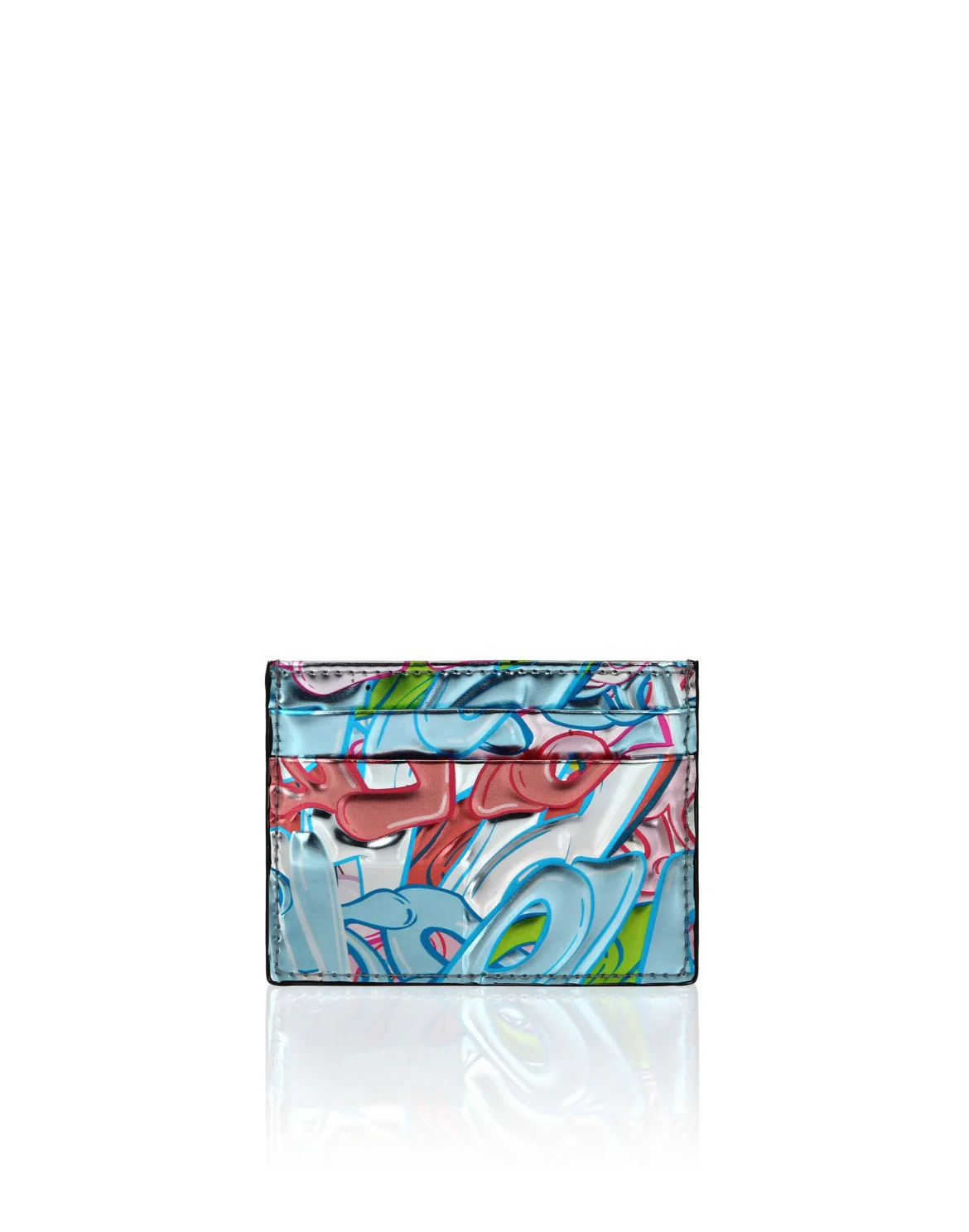 Mirror Leather Credit Cards Holder Bombing Graffiti, цвет: Мультиколор