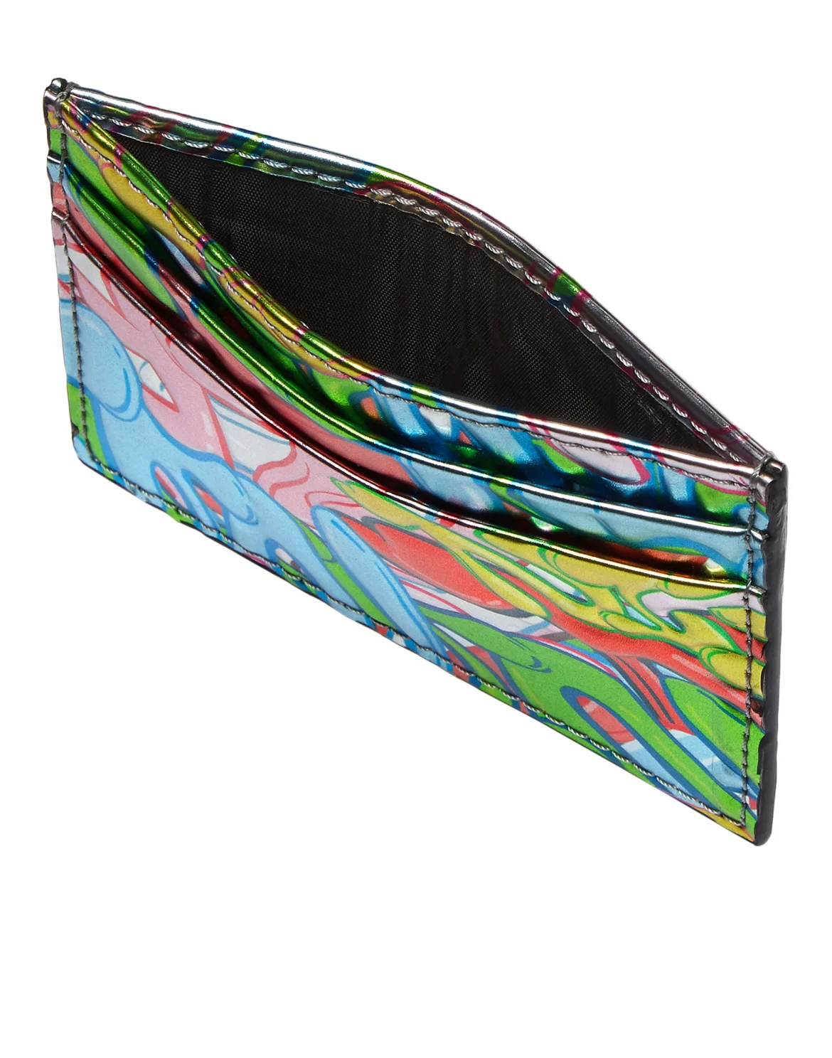 Mirror Leather Credit Cards Holder Bombing Graffiti, цвет: Мультиколор