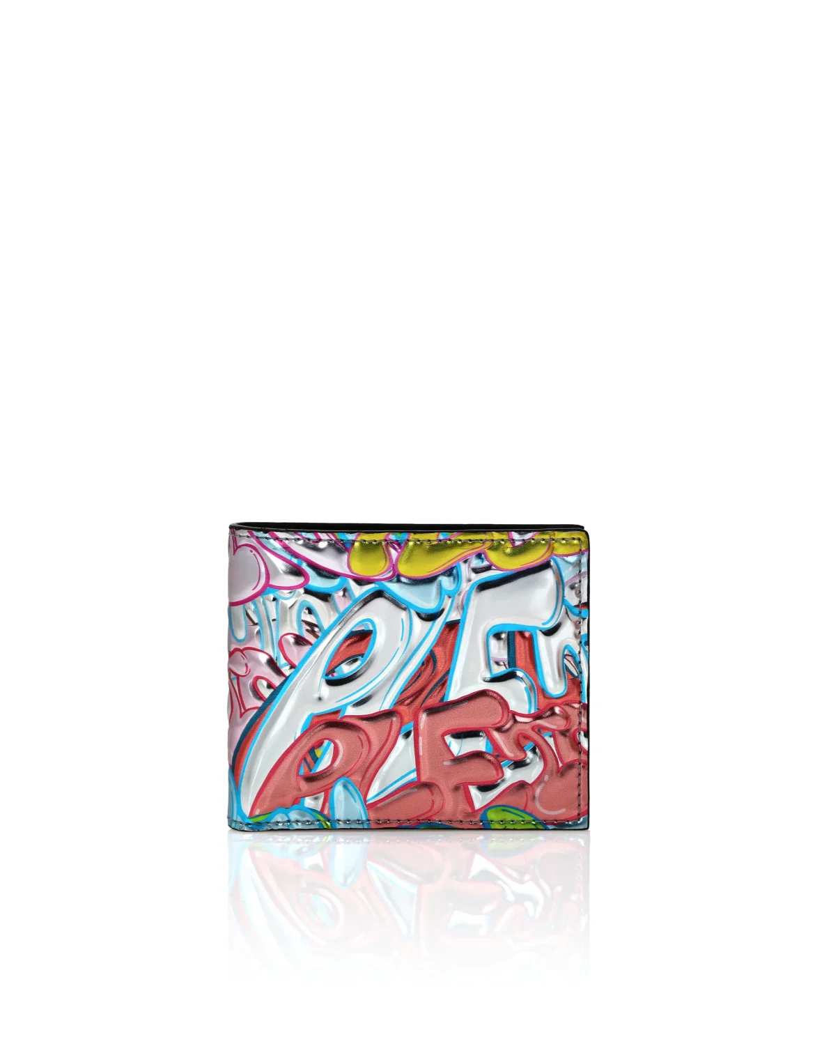 Mirror Leather French Wallet Bombing Graffiti, цвет: Мультиколор
