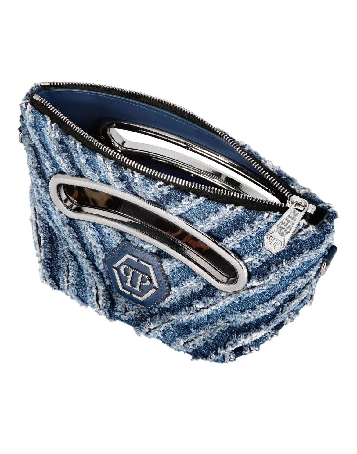 Denim Small Handle Bag, цвет: Синий