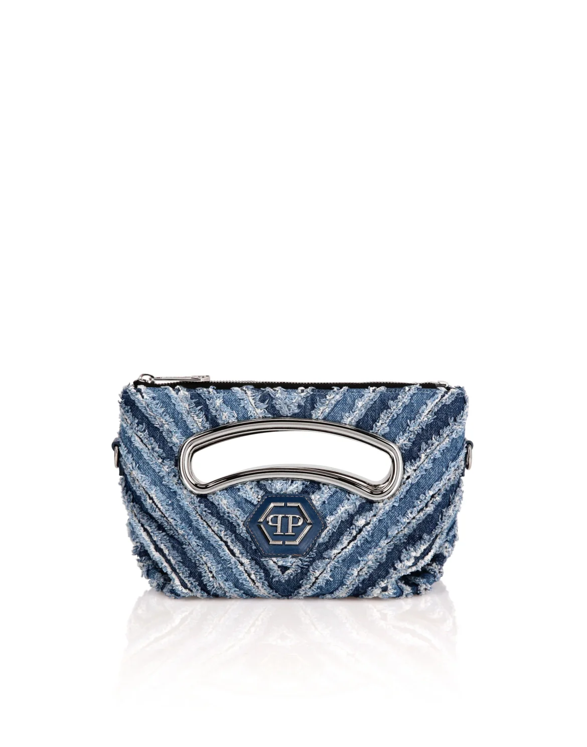 Denim Small Handle Bag, цвет: Синий