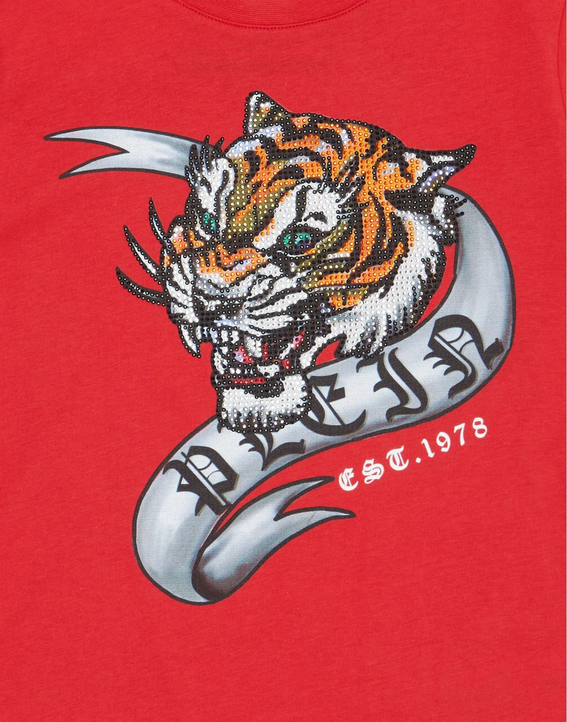 T-shirt Round Neck Tiger, цвет: Красный
