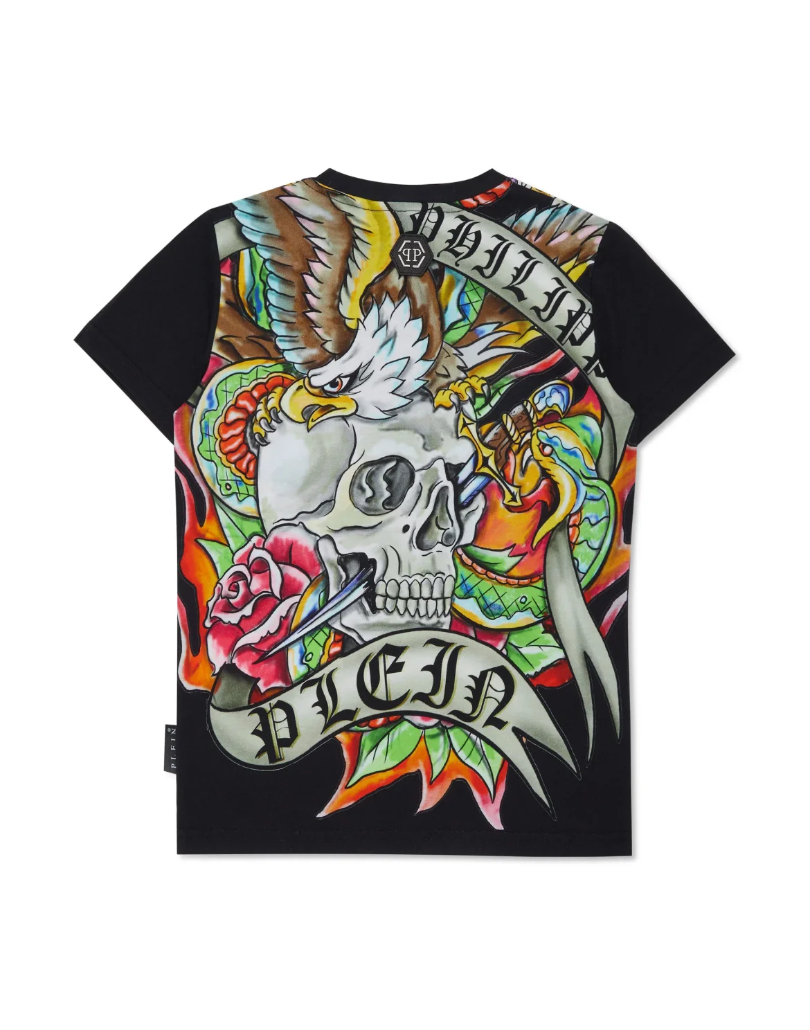 T-shirt Round Neck Tattoo, цвет: Черный