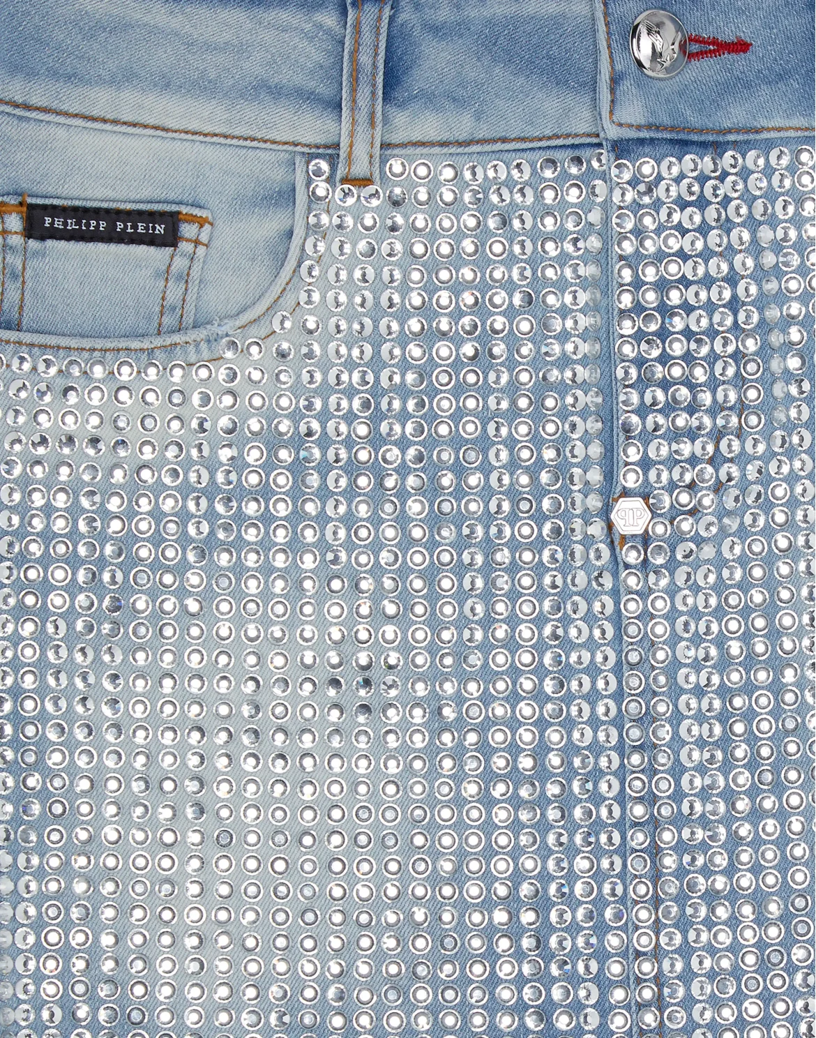 Denim Mini Skirt Crystal, цвет: Синий
