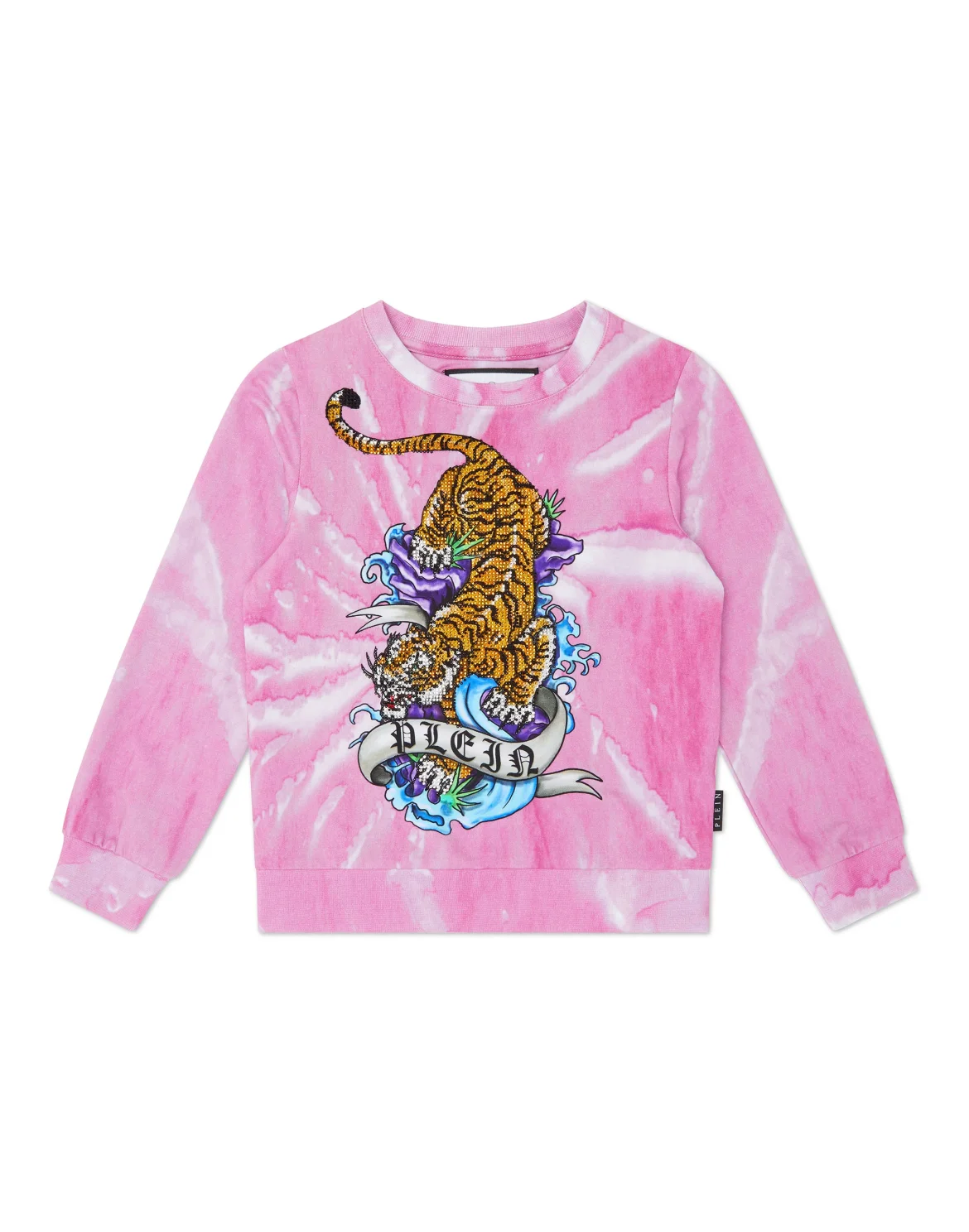 Tie-dye  Sweatshirt LS with Crystals Tattoo, цвет: Розовый