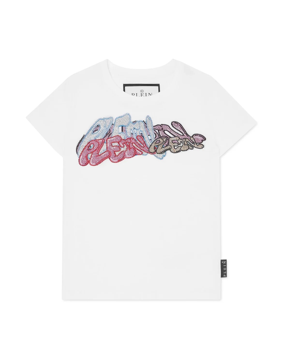 T-Shirt Round Neck with Crystals Bombing Graffiti, цвет: Белый