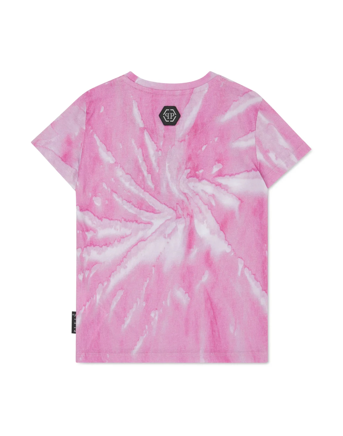 Tie-dye T-Shirt Round Neck with Crystals Tattoo, цвет: Розовый