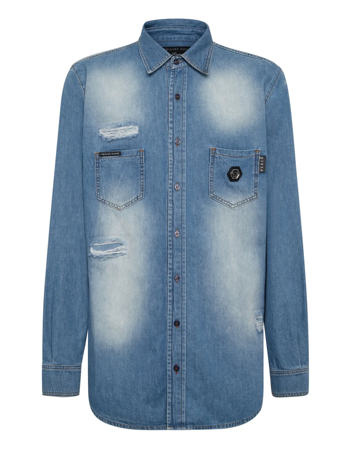 Denim Shirt Crystal Skull, цвет: Синий