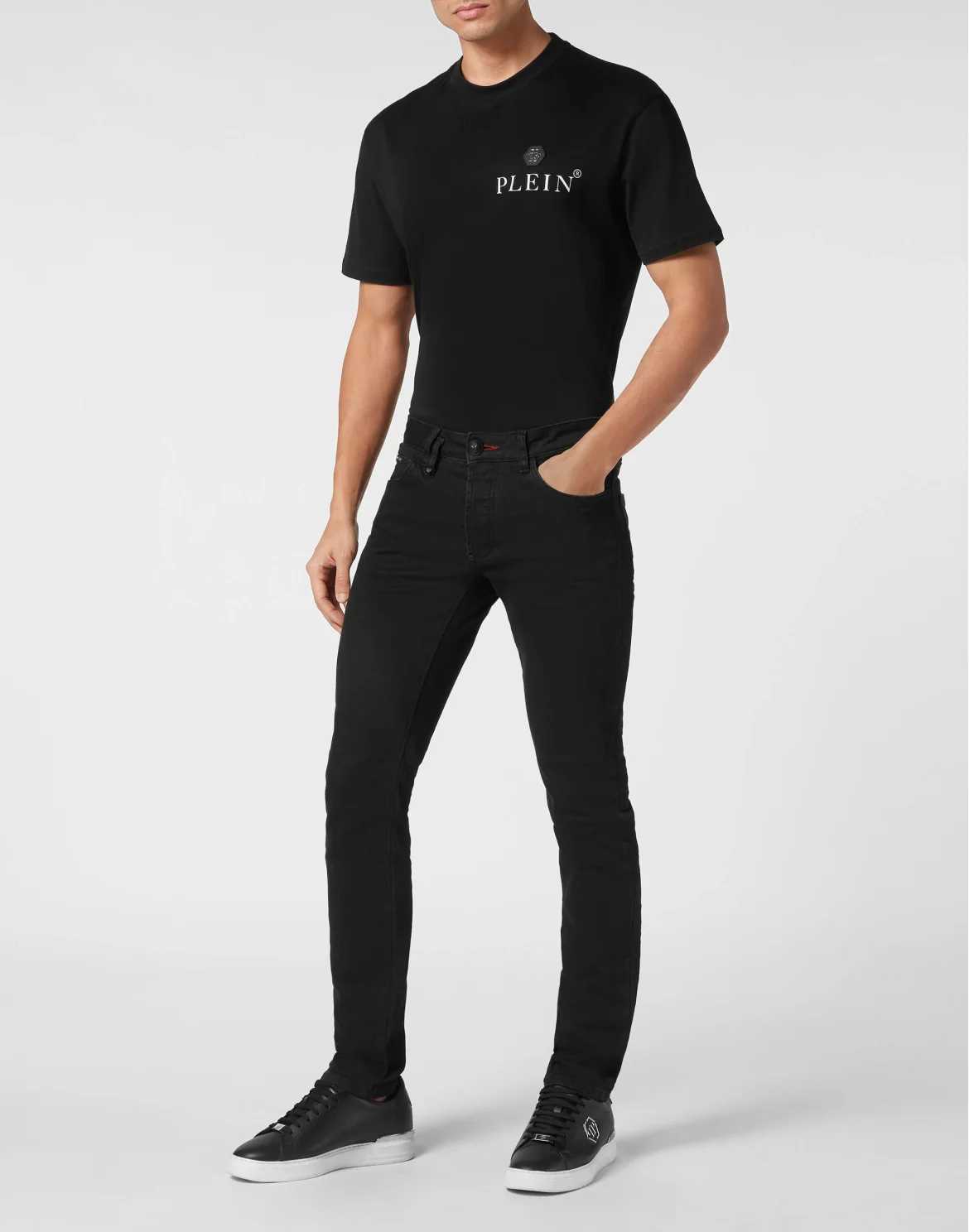 Denim Trousers Super Straight Cut Lion Circus, цвет: Черный