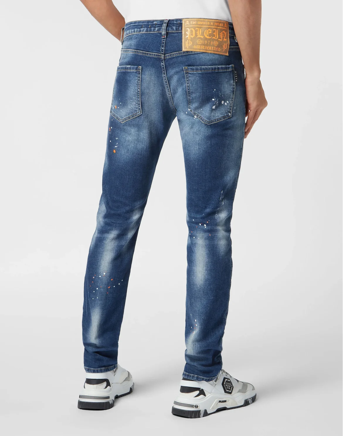 Denim Trousers Super Straight Cut Lion Circus, цвет: Оранжевый