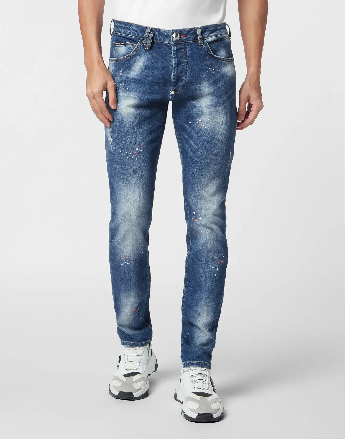 Denim Trousers Super Straight Cut Lion Circus, цвет: Оранжевый