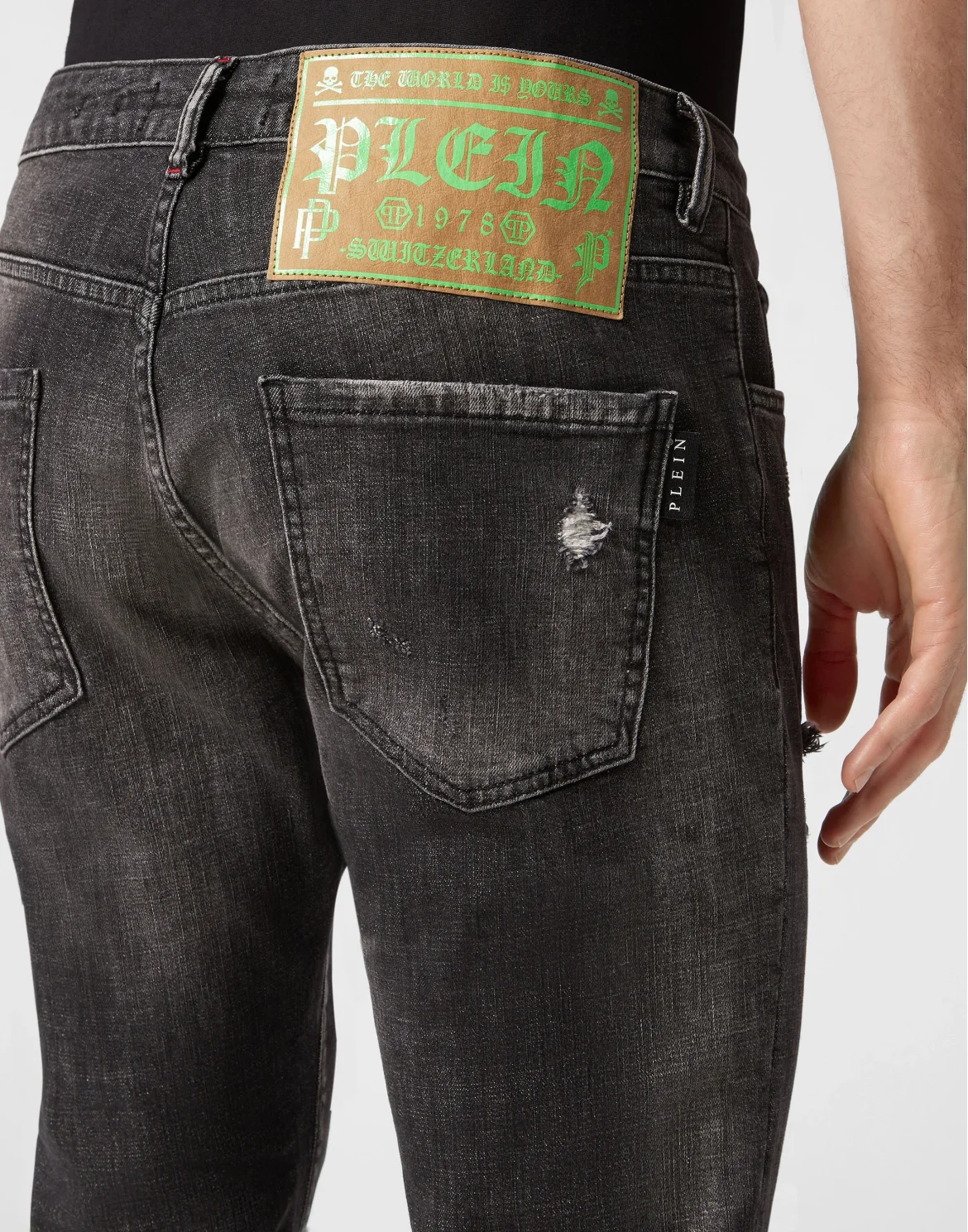 Denim Trousers Super Straight Cut Lion Circus, цвет: Черный