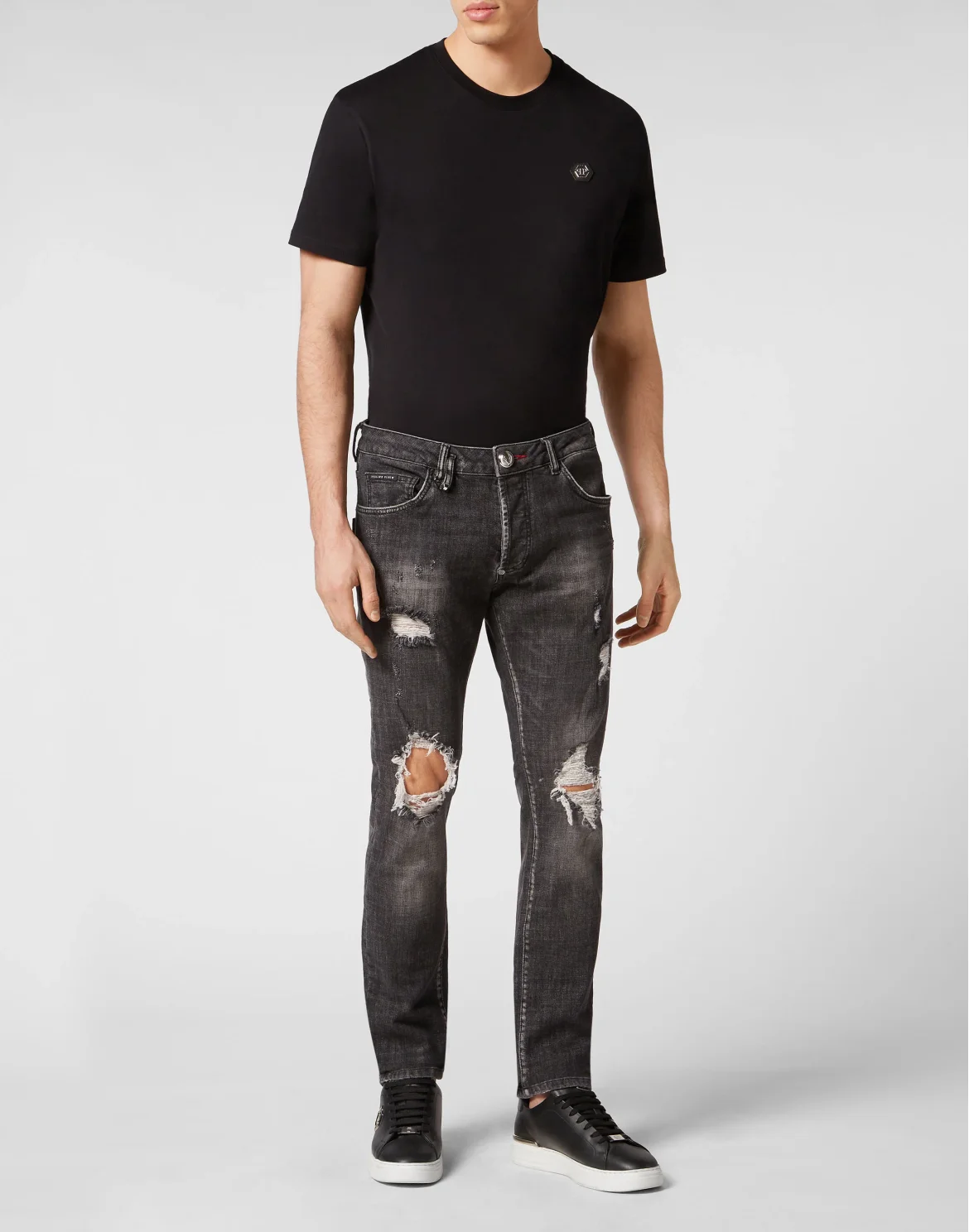 Denim Trousers Super Straight Cut Lion Circus, цвет: Черный