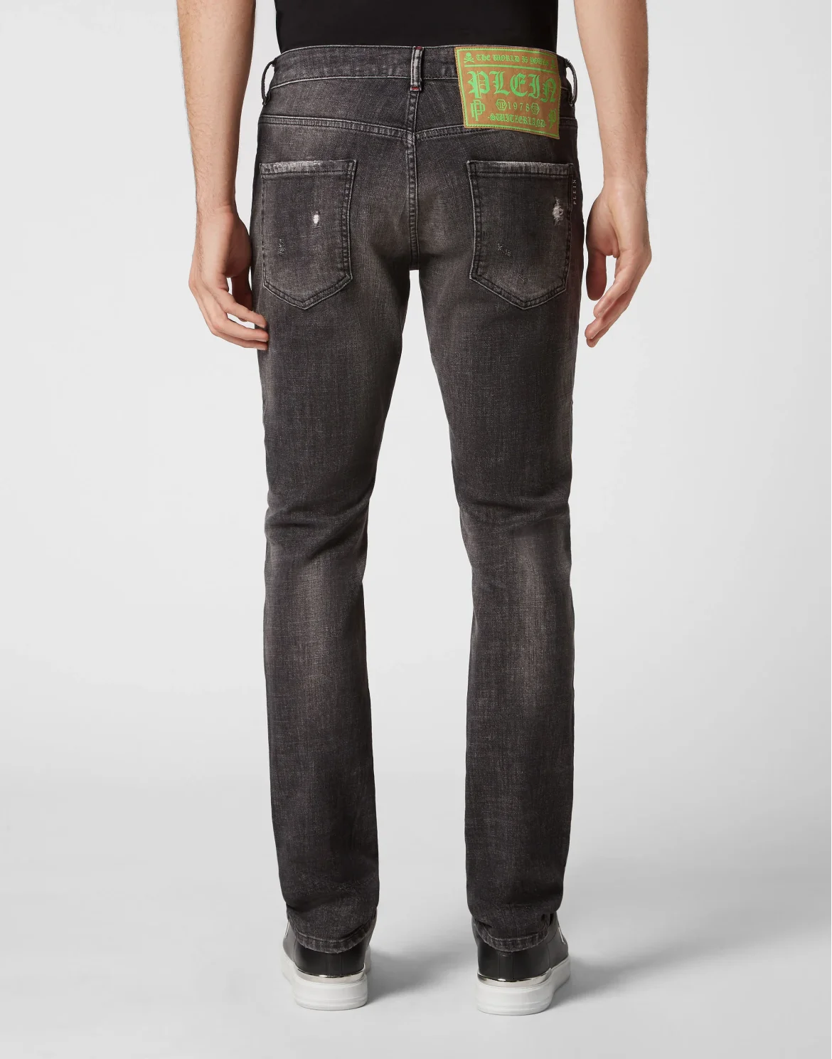 Denim Trousers Super Straight Cut Lion Circus, цвет: Черный