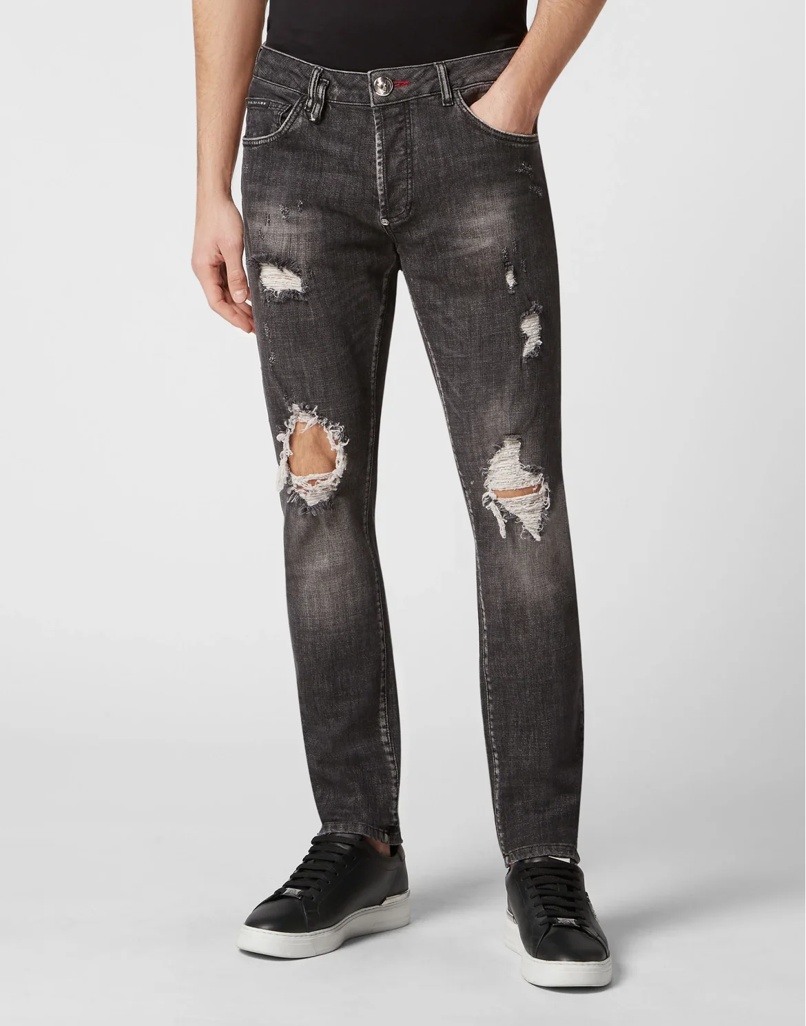 Denim Trousers Super Straight Cut Lion Circus, цвет: Черный