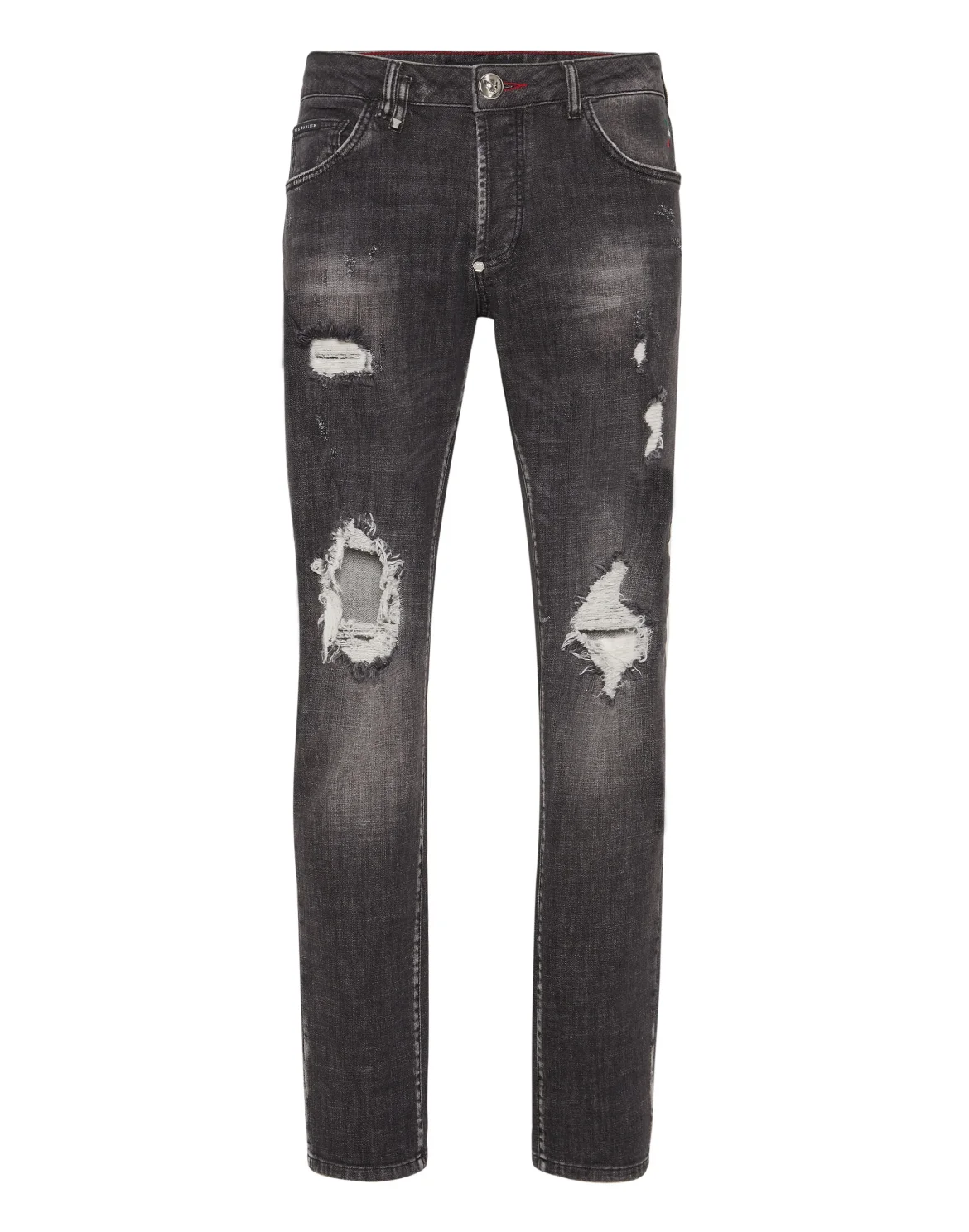 Denim Trousers Super Straight Cut Lion Circus, цвет: Черный