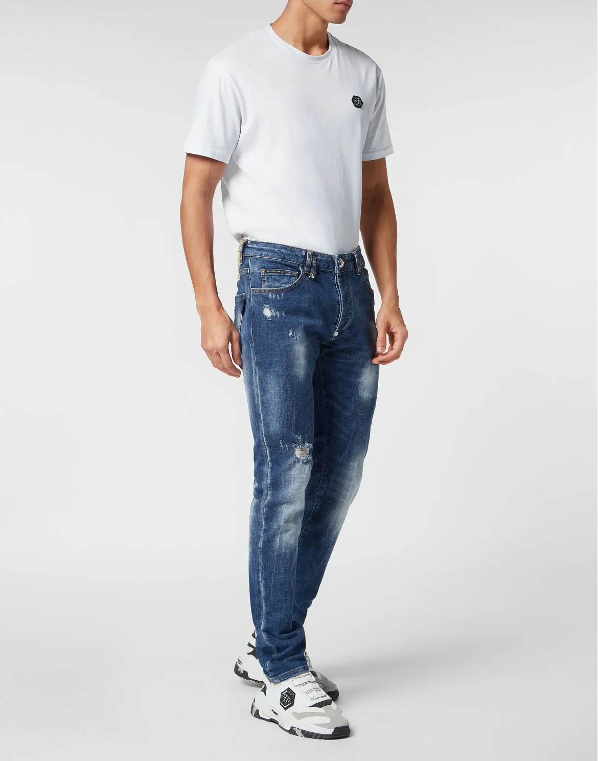 Denim Trousers Super Straight Cut Lion Circus, цвет: Синий