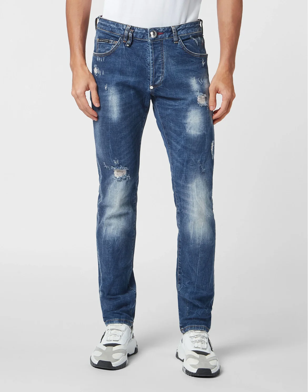 Denim Trousers Super Straight Cut Lion Circus, цвет: Синий