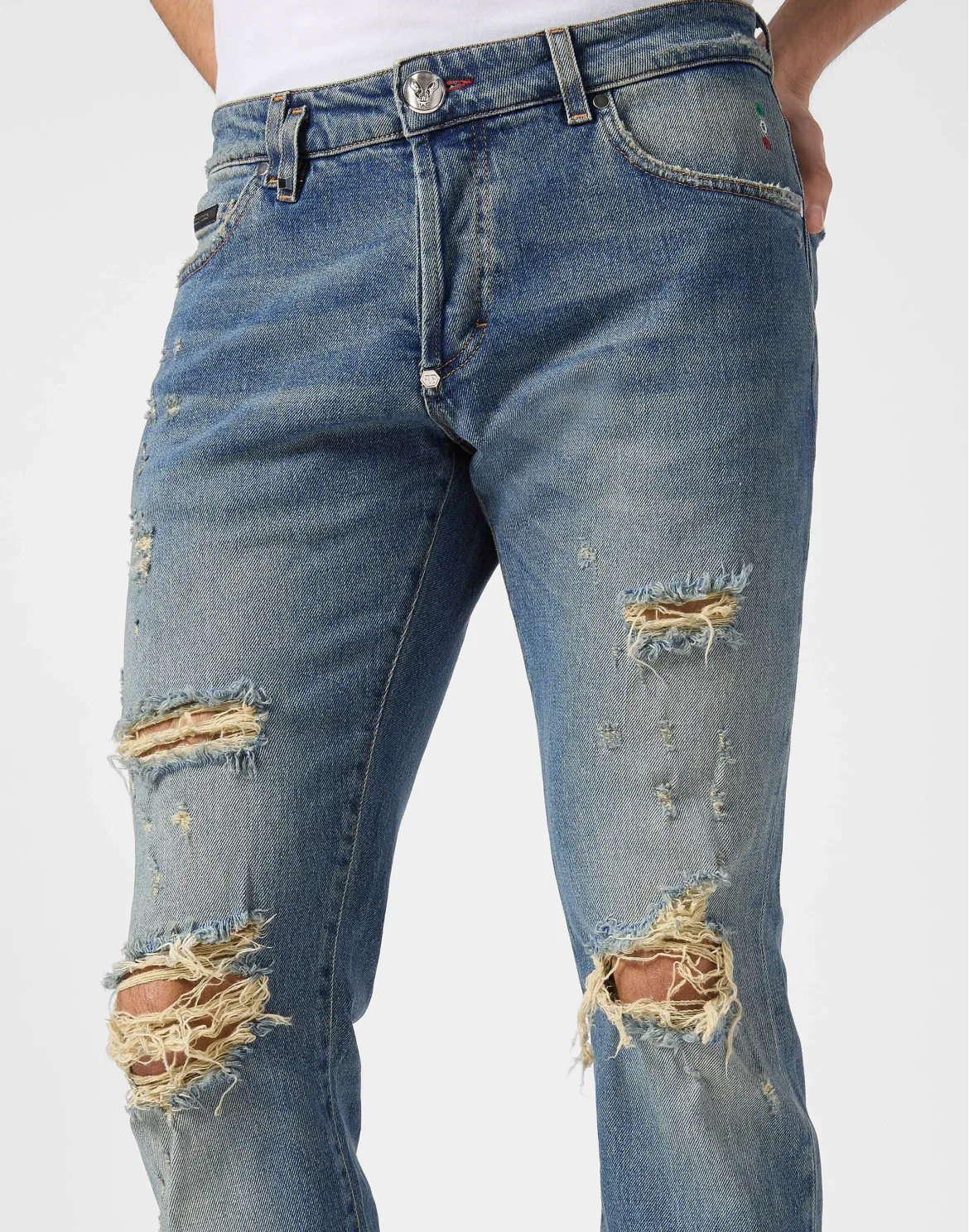 Denim Trousers Super Straight Cut Fit, цвет: Синий