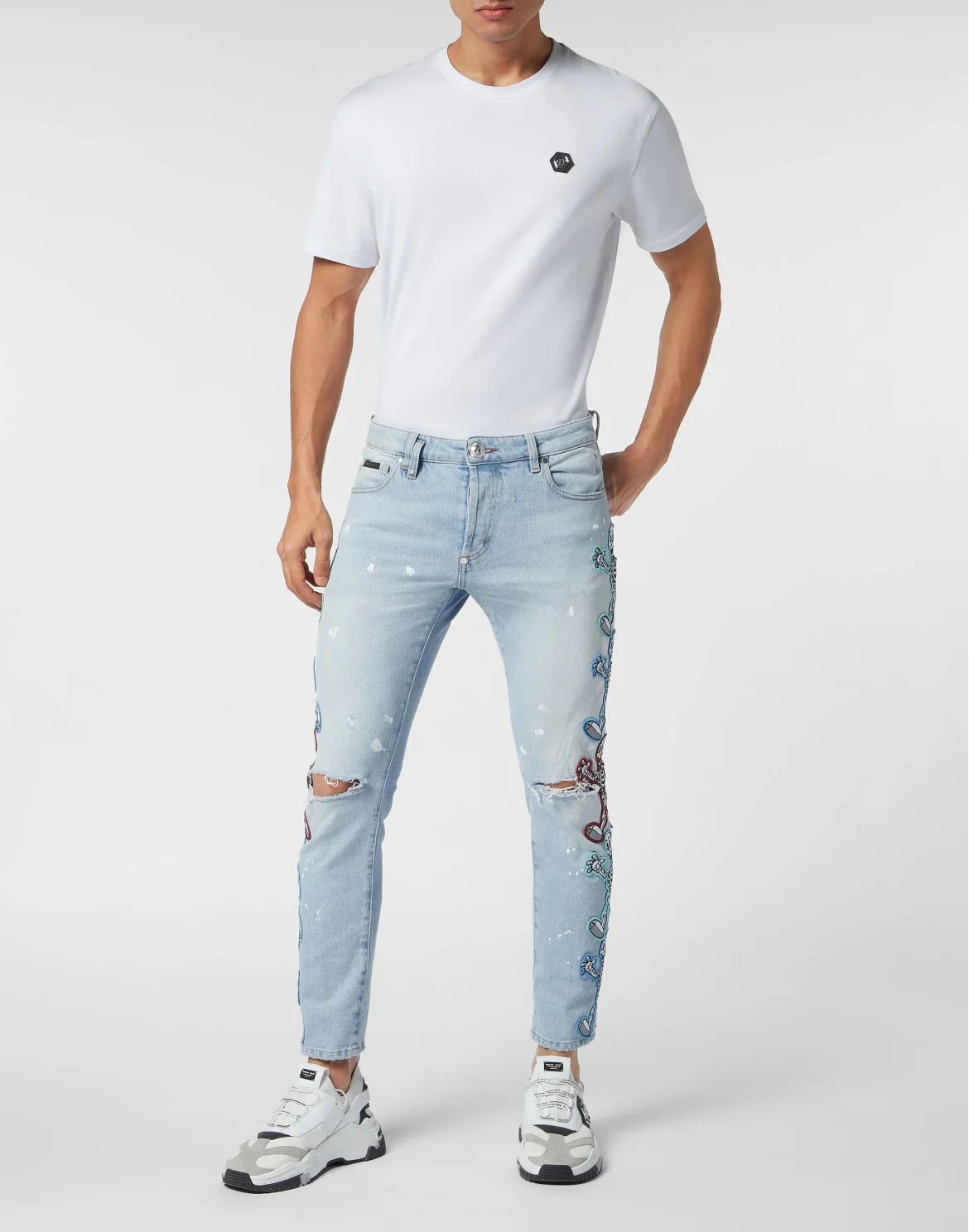 Denim Trousers Skinny Fit Skully Gang, цвет: Синий