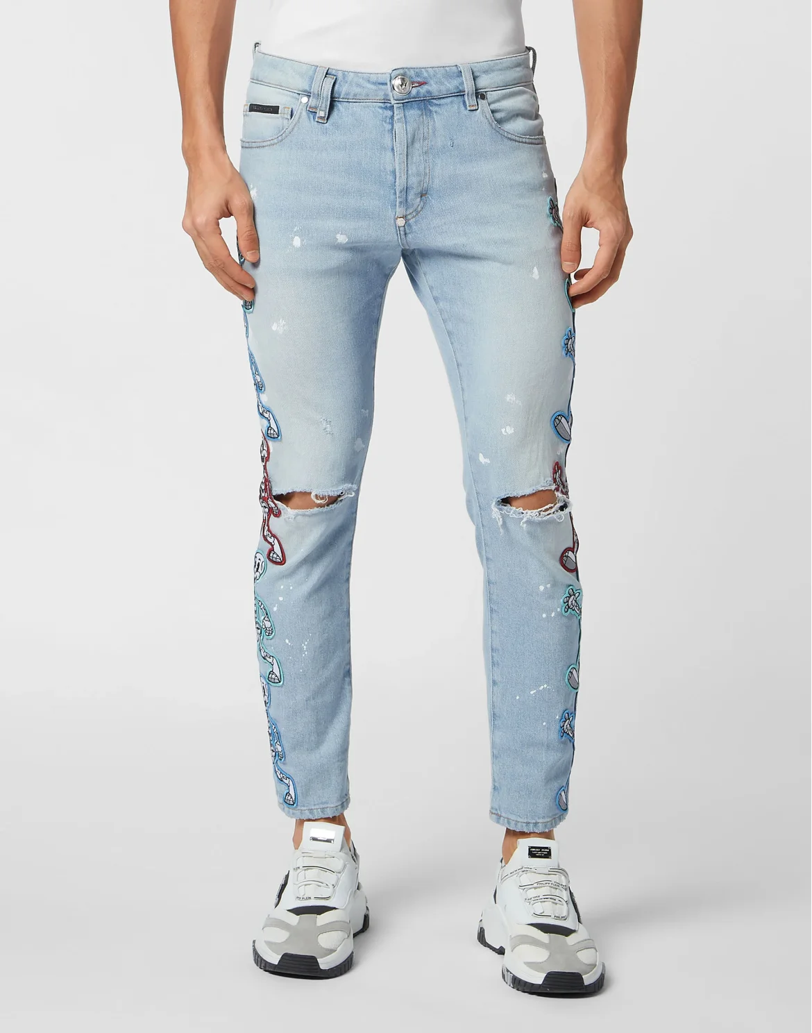 Denim Trousers Skinny Fit Skully Gang, цвет: Синий