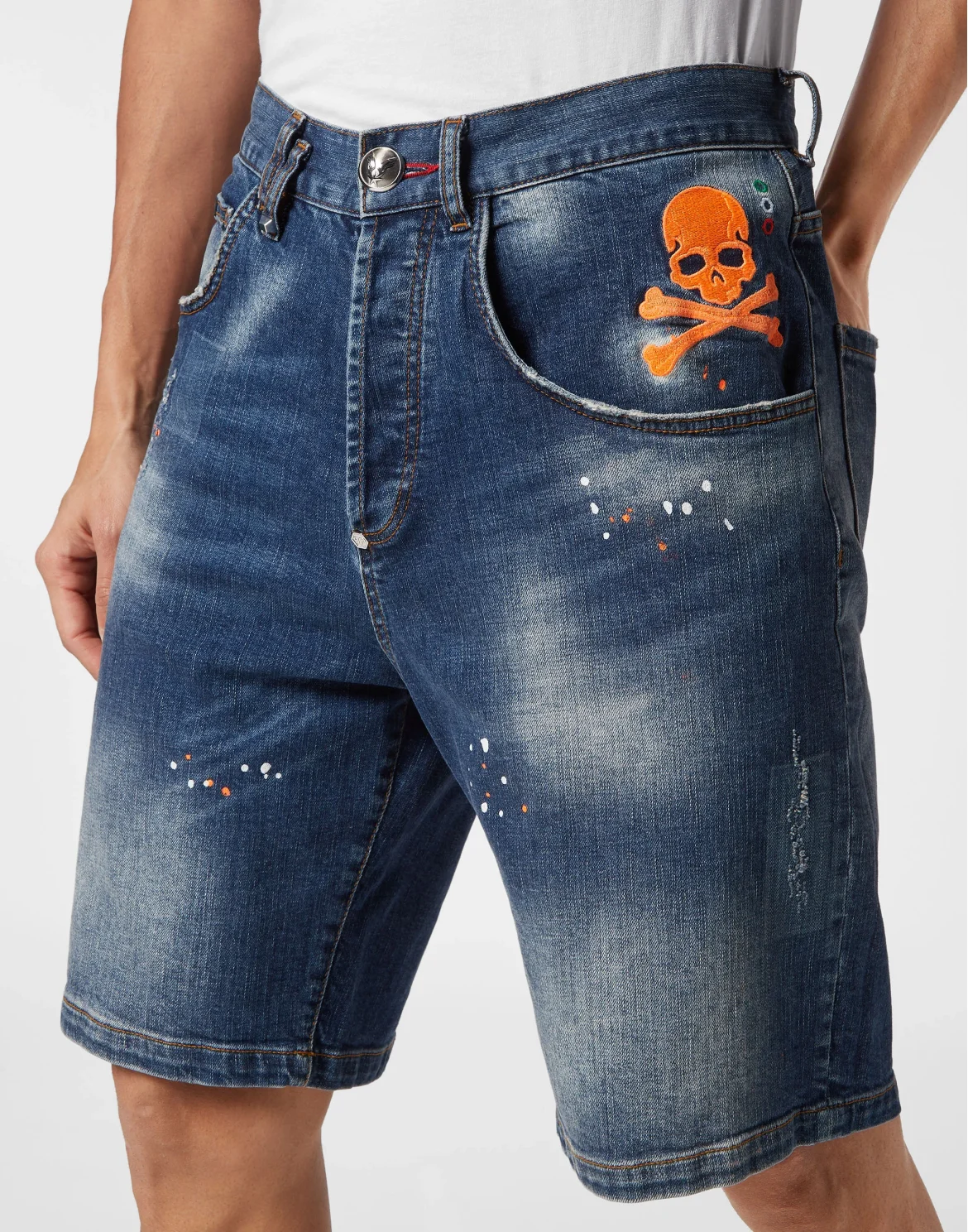 Denim Shorts Formentera Fit Skull&Bones, цвет: Оранжевый
