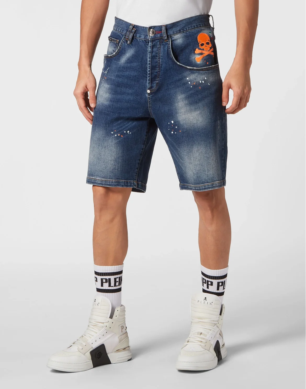 Denim Shorts Formentera Fit Skull&Bones, цвет: Оранжевый