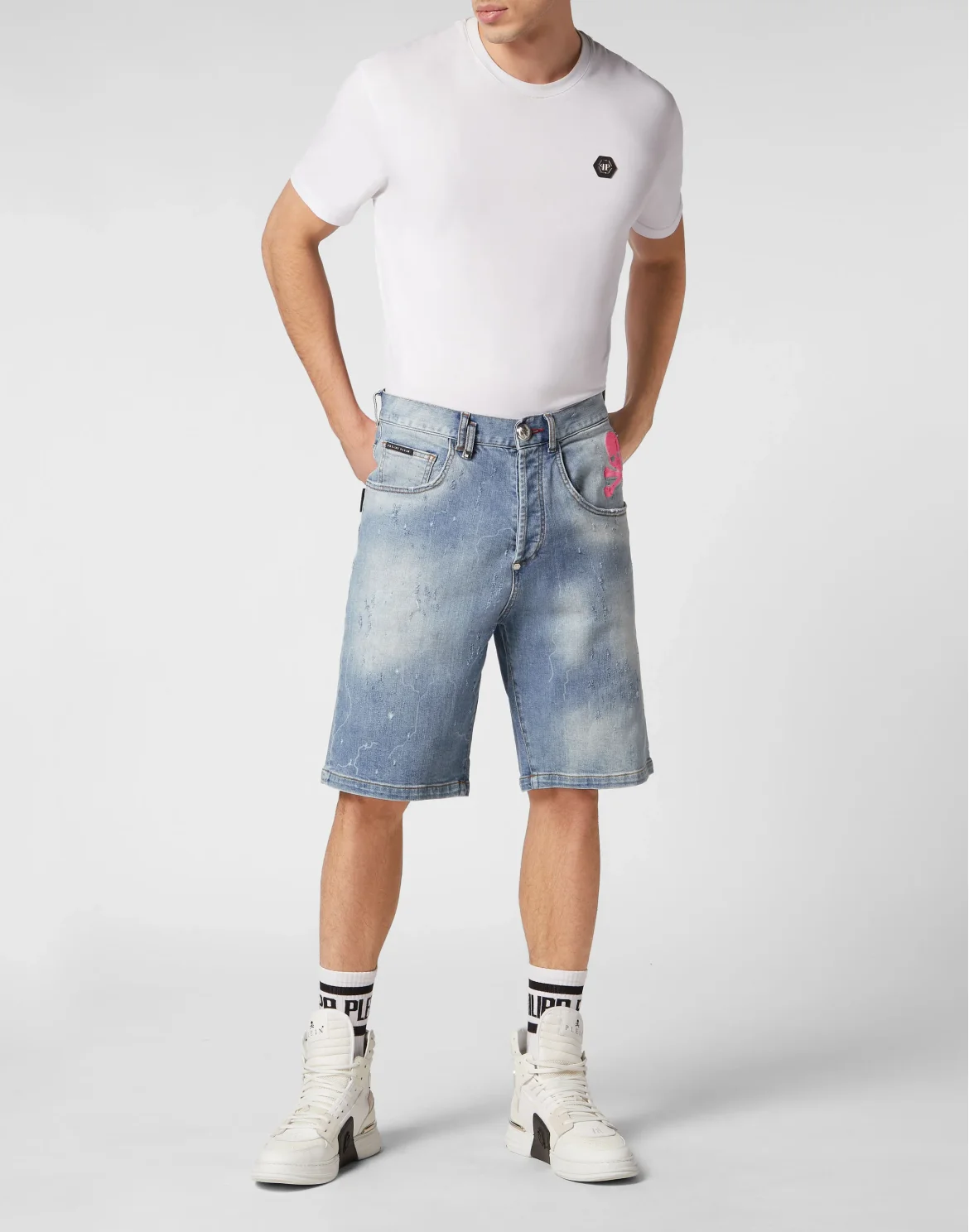Denim Shorts Formentera Fit Skull&Bones, цвет: Синий