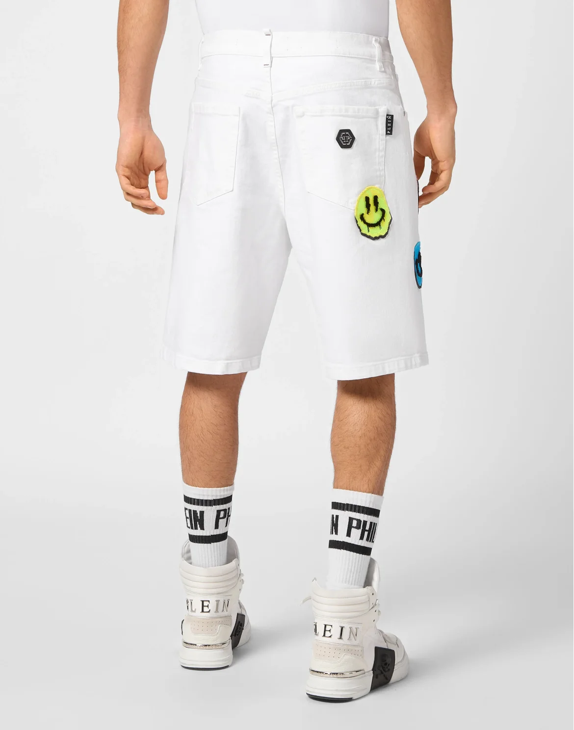 Denim Shorts Formentera Fit Smile Graffiti, цвет: Белый