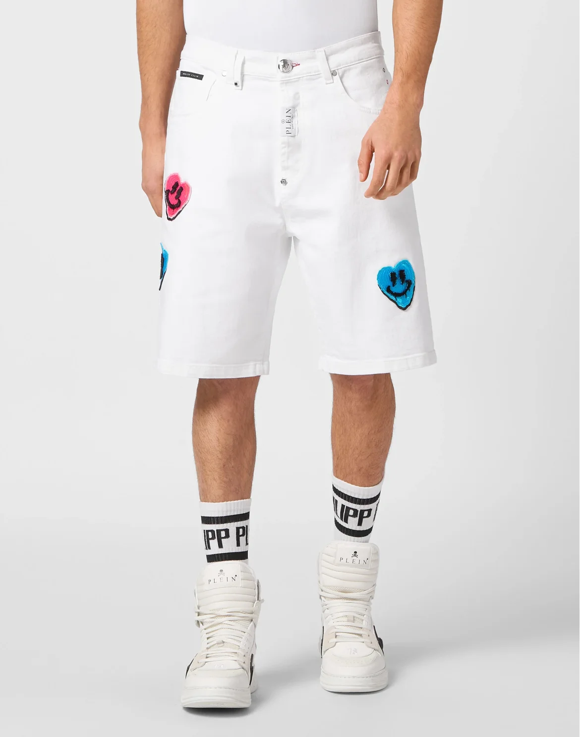 Denim Shorts Formentera Fit Smile Graffiti, цвет: Белый